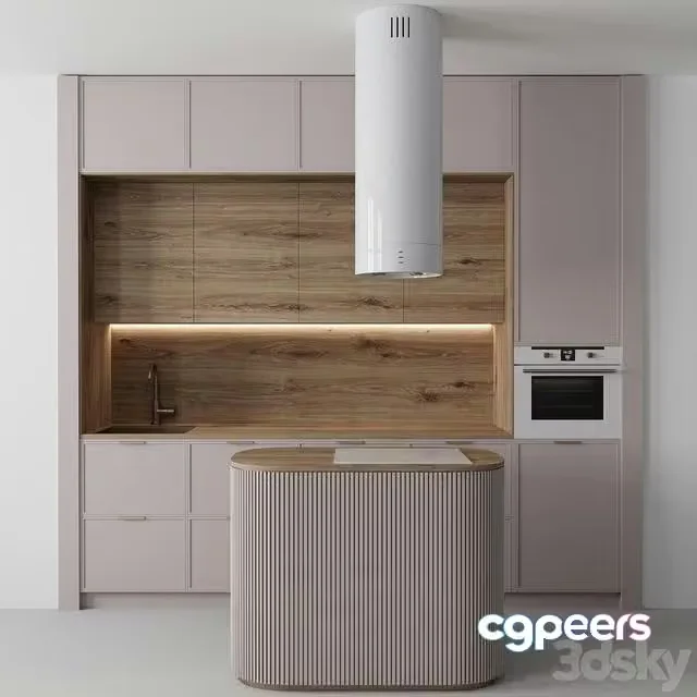 3ds Max Free – Modern style kitchen with appliances No. 8