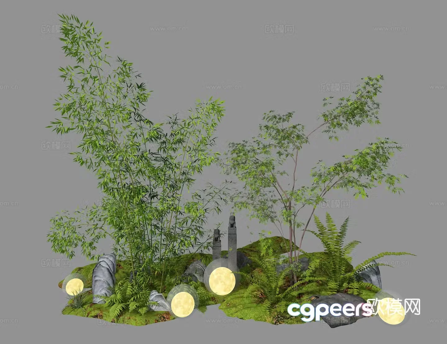 Low-quality 3D model of landscape