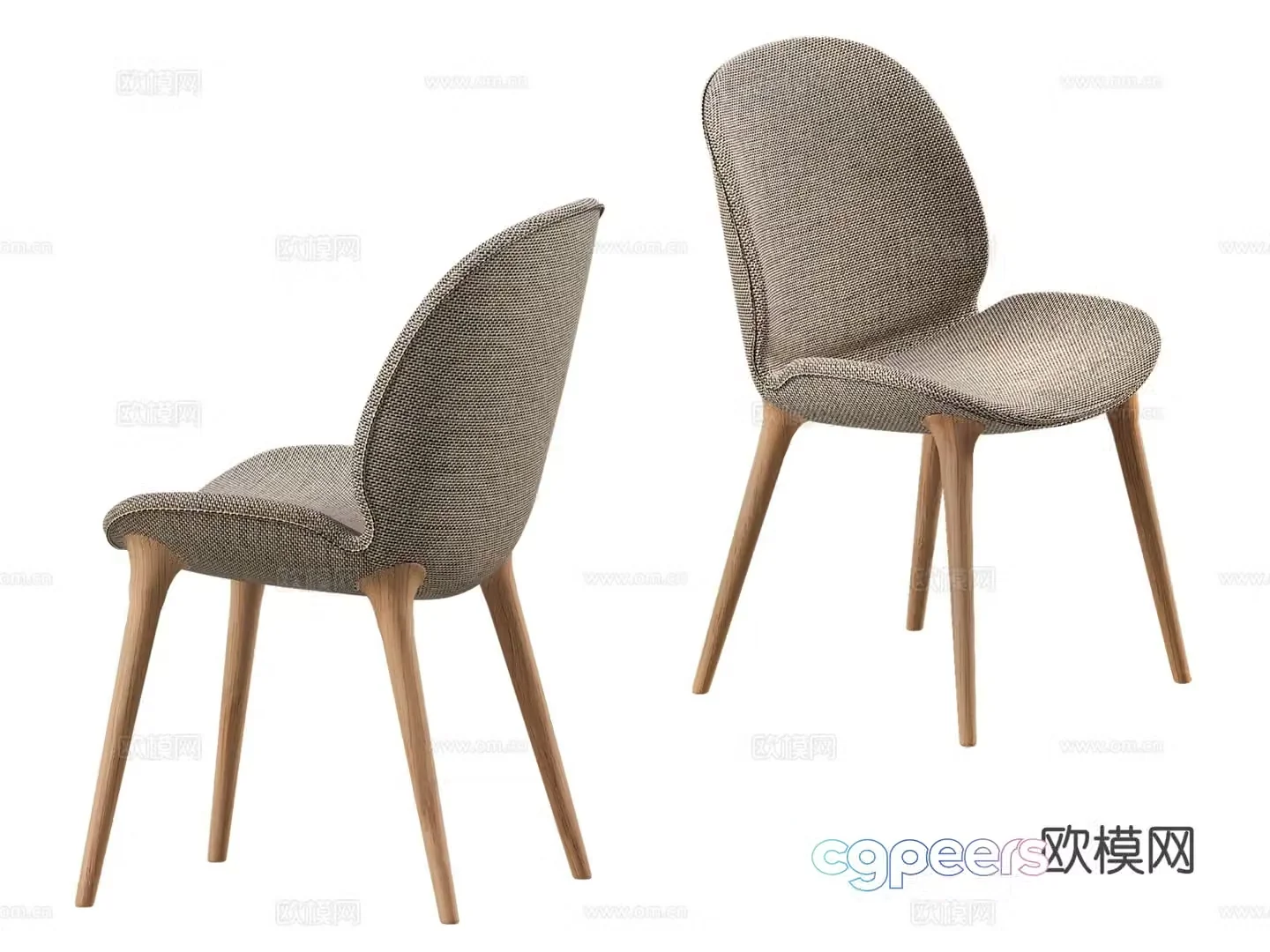 Nordic chair leisure chair 3d model