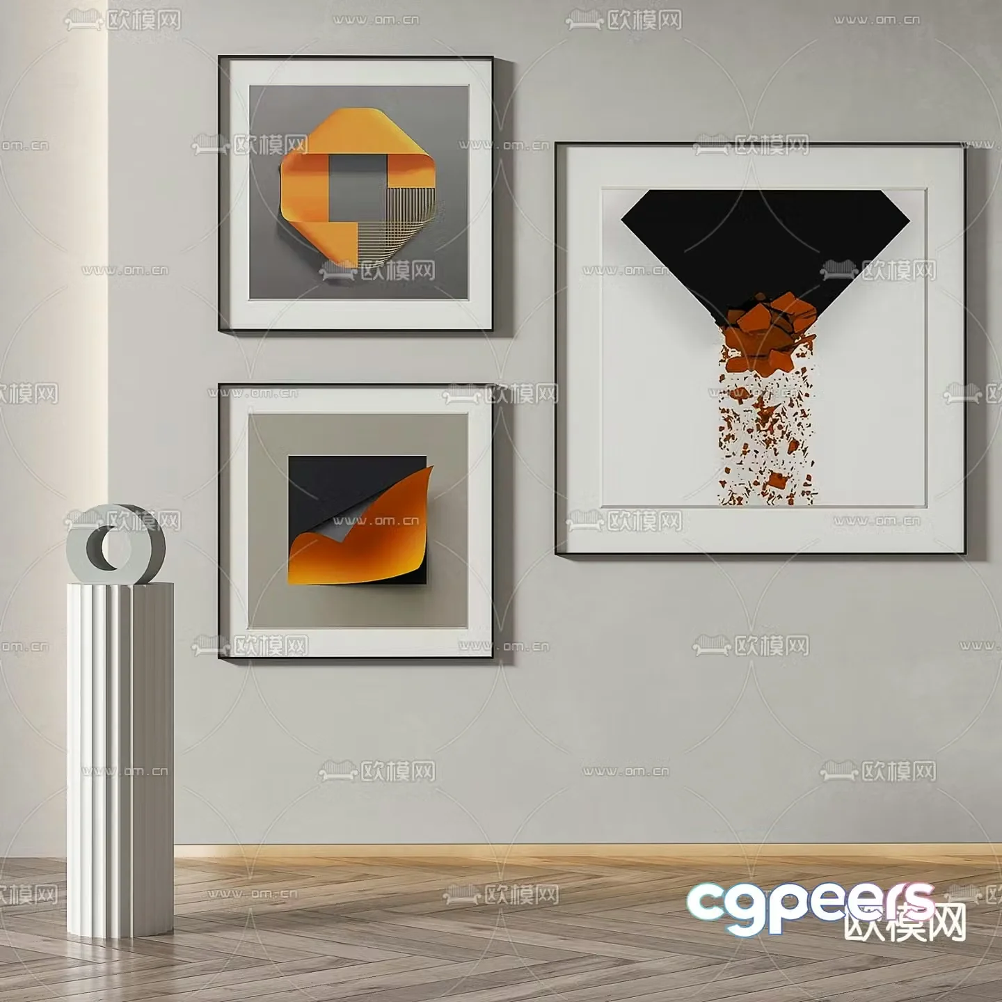 Three-dimensional painting Abstract painting Decorative painting 3d model