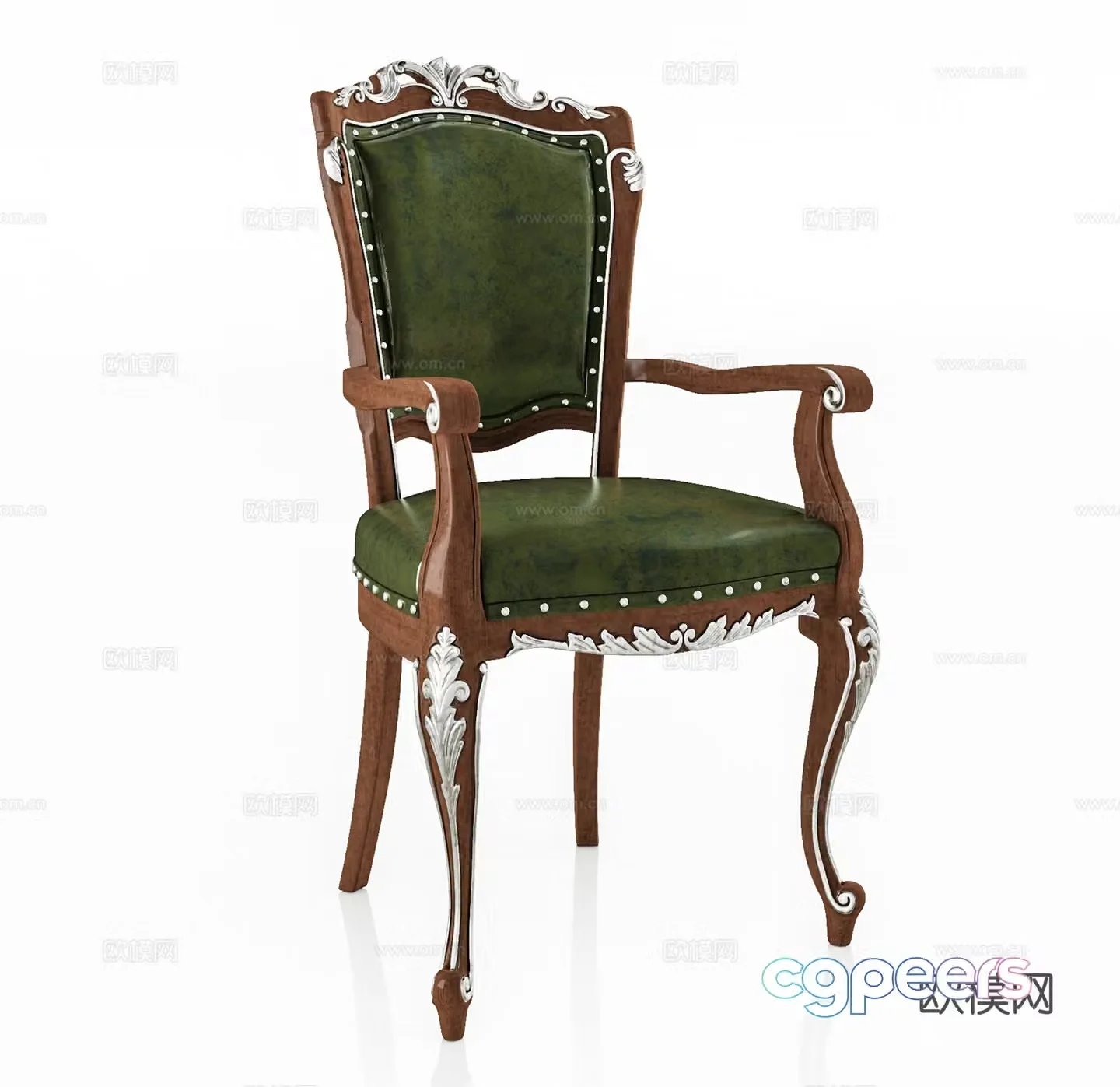 American single chair casual chair dining chair book chair leather chair 3d model