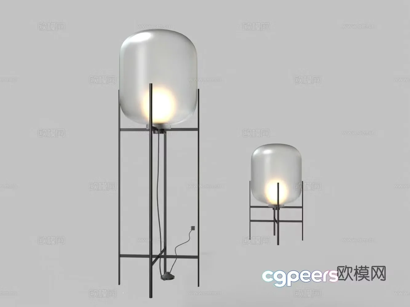 Modern glass floor lamp 3d model