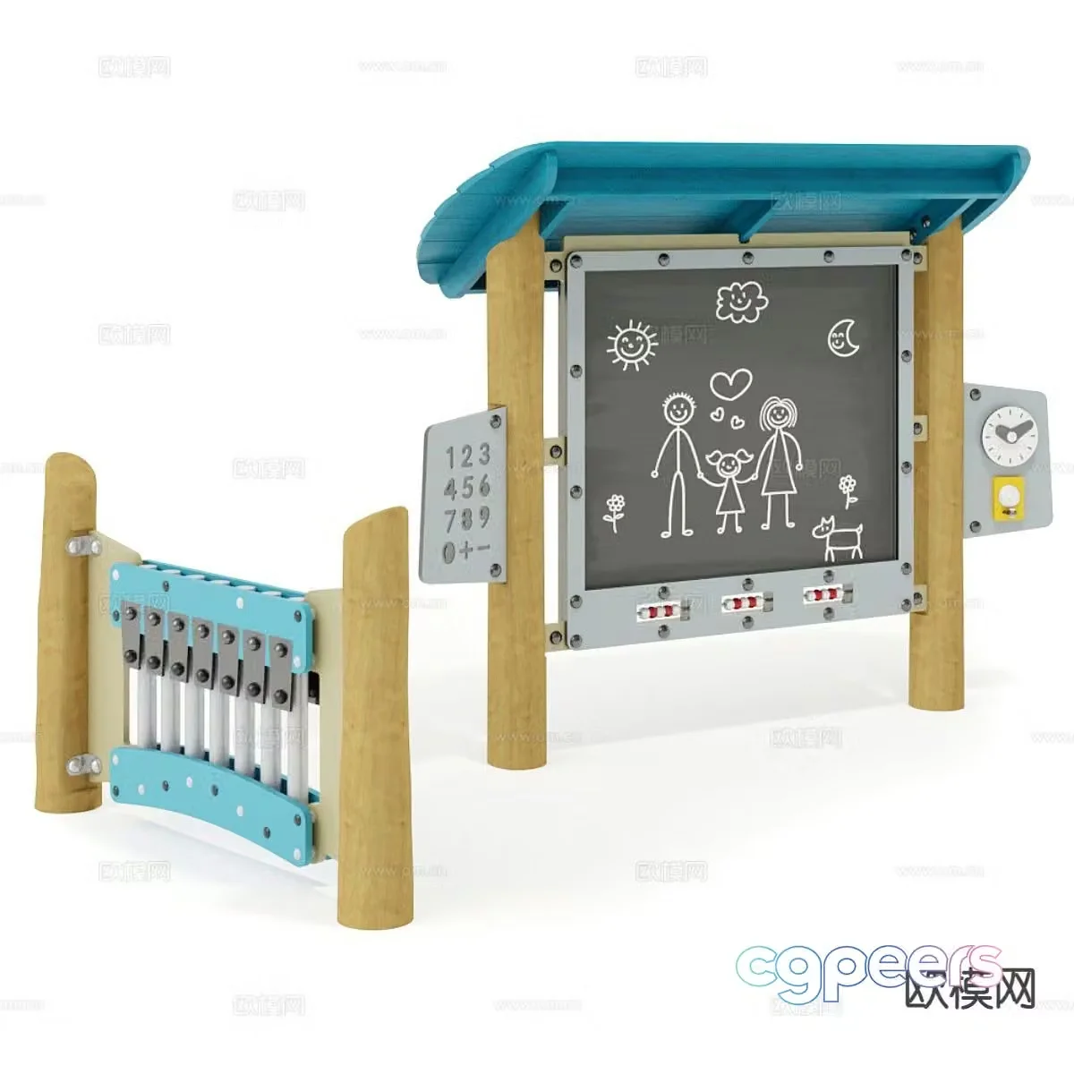 Children’s products cartoon blackboard 3d model