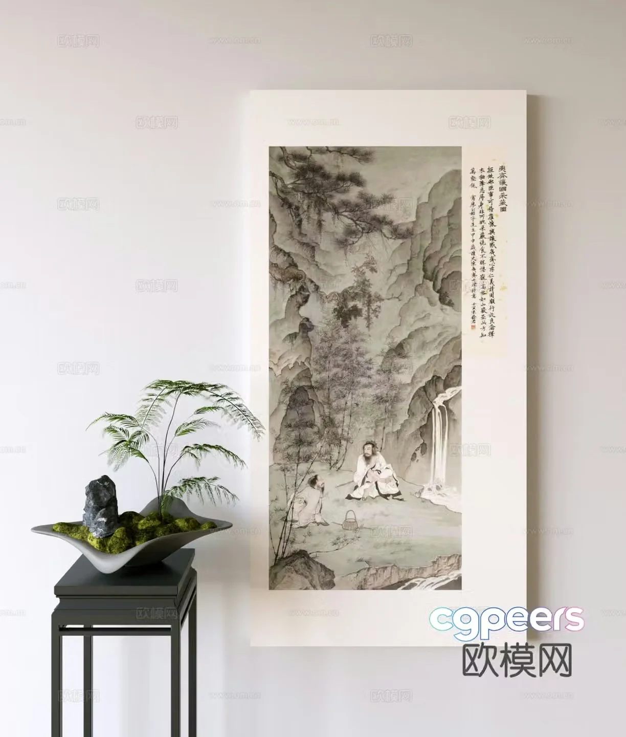 Chinese style hanging painting Chinese style decorative painting 3D model