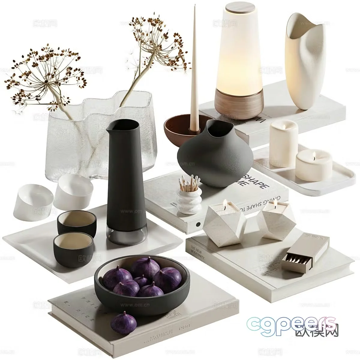 Modern cream style ornament combination 3d model