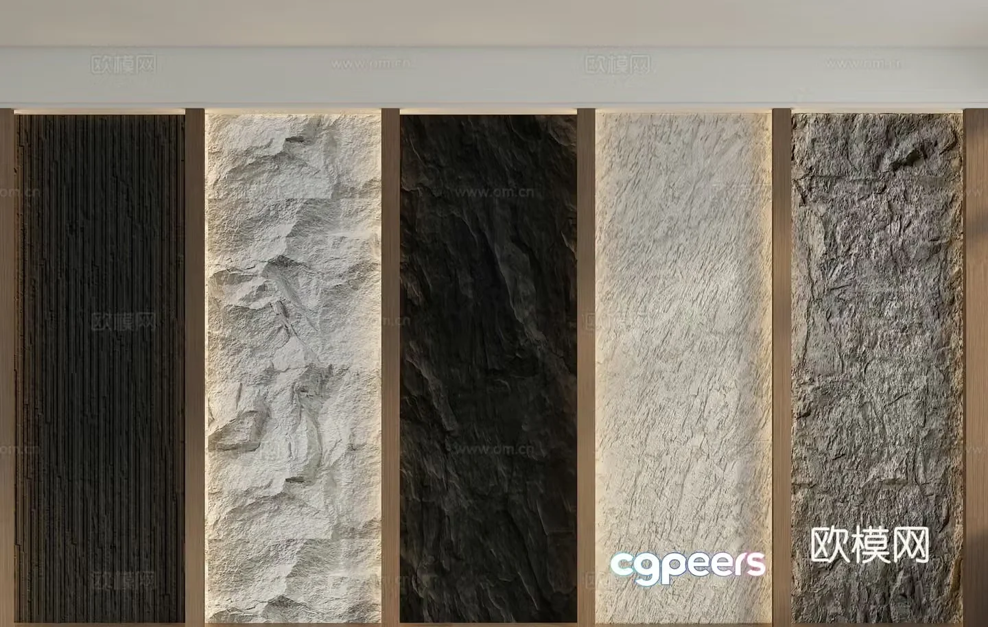 Mushroom stone stone background wall pu stone soft stone black mountain rock pu stone skin 3d model