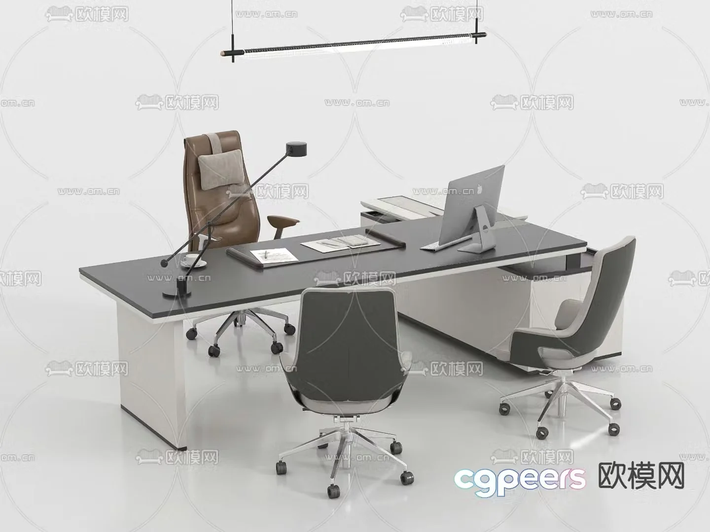 Desk tables and chairs office desks and chairs 3d model