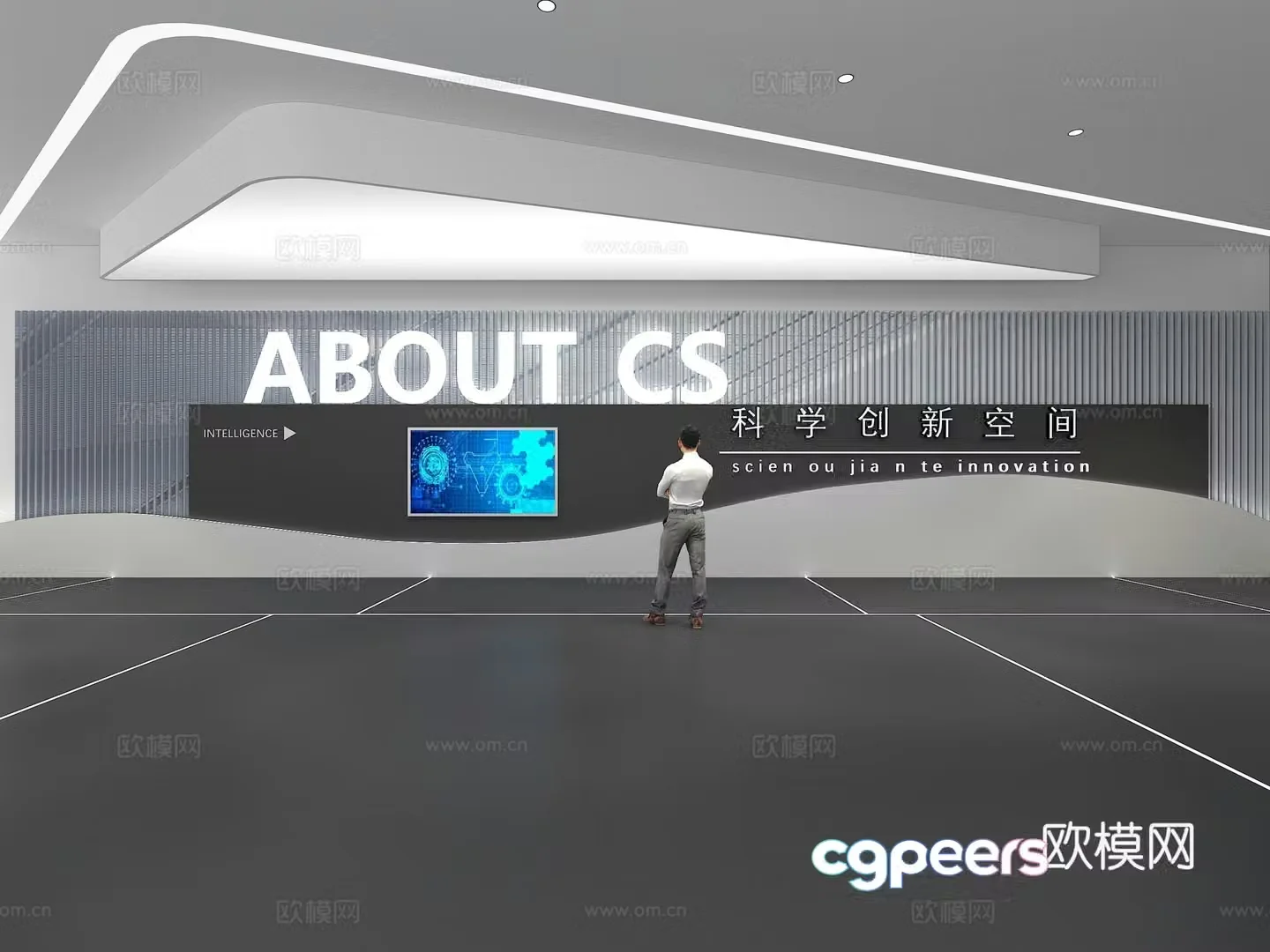 Cultural wall Corporate culture wall Display wall Theme wall Exhibition hall Campus culture Corridor 3D model