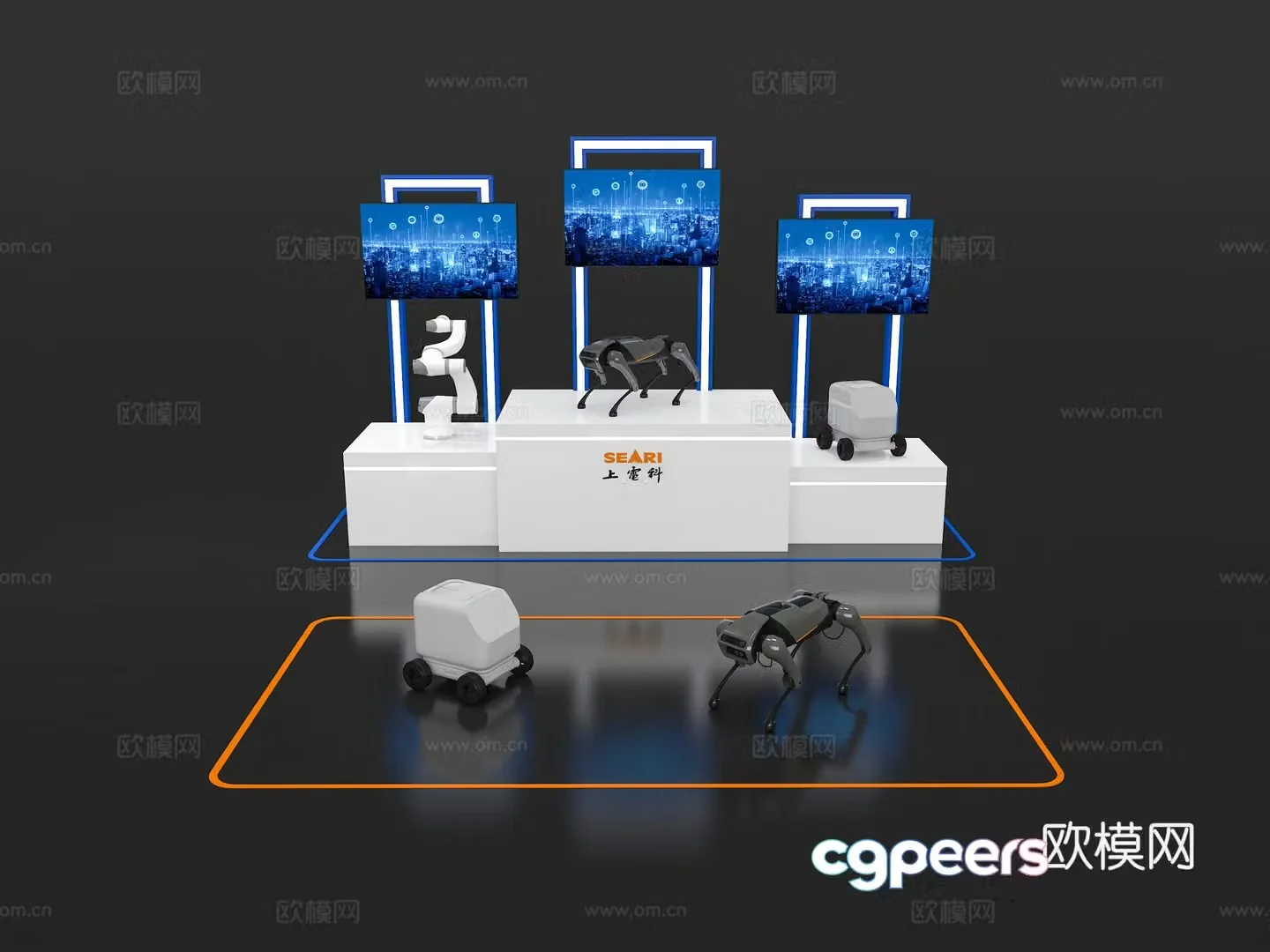Modern display cabinet Product display cabinet Technology display cabinet Booth display cabinet Display table Table cabinet 3D model