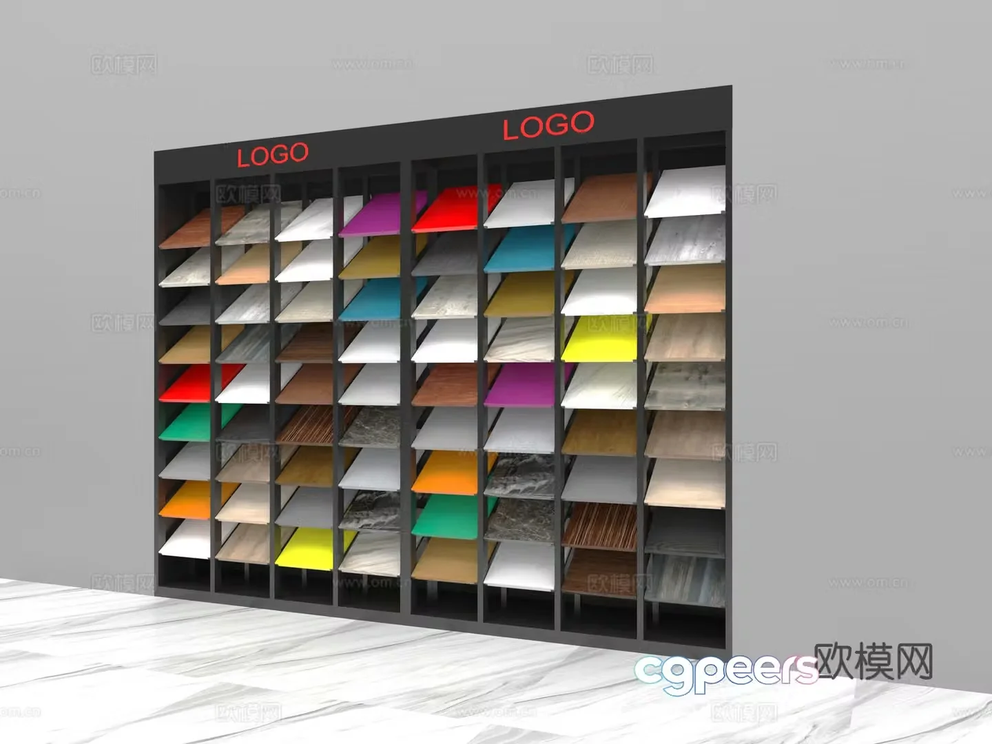 Sample wall display rack Sample rack Swatch rack Whole house custom color plate 3D model