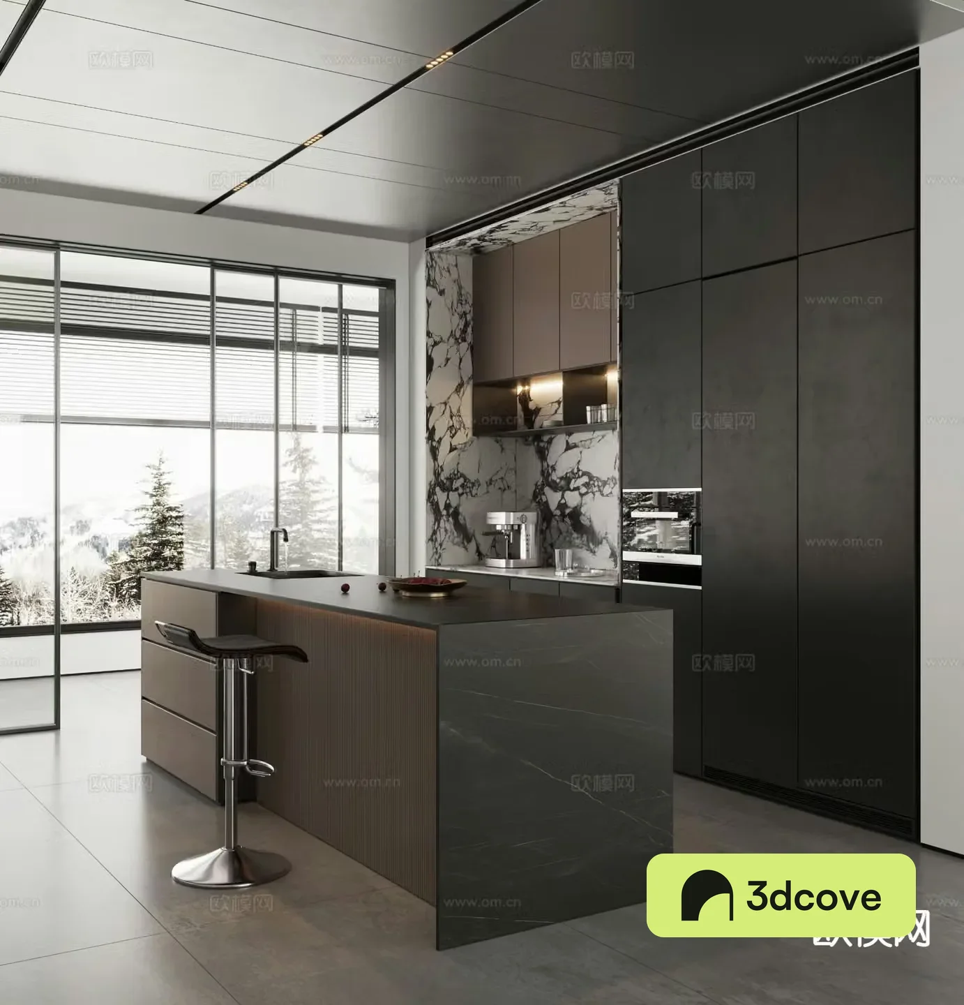 Italian open kitchen island western kitchen