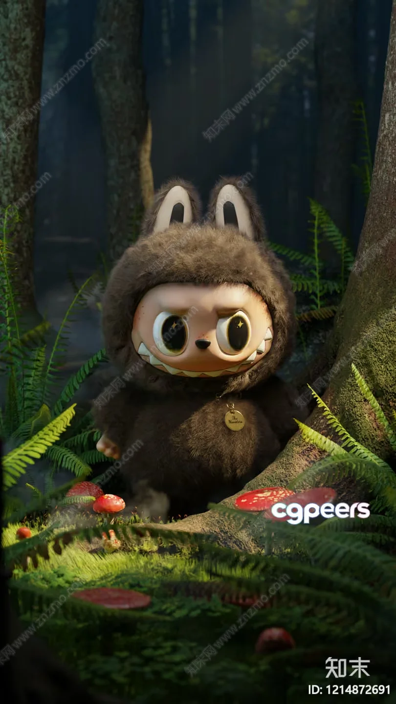 A Cartoon Creature In A Forest 3D Model – 15543 – VRAY Render