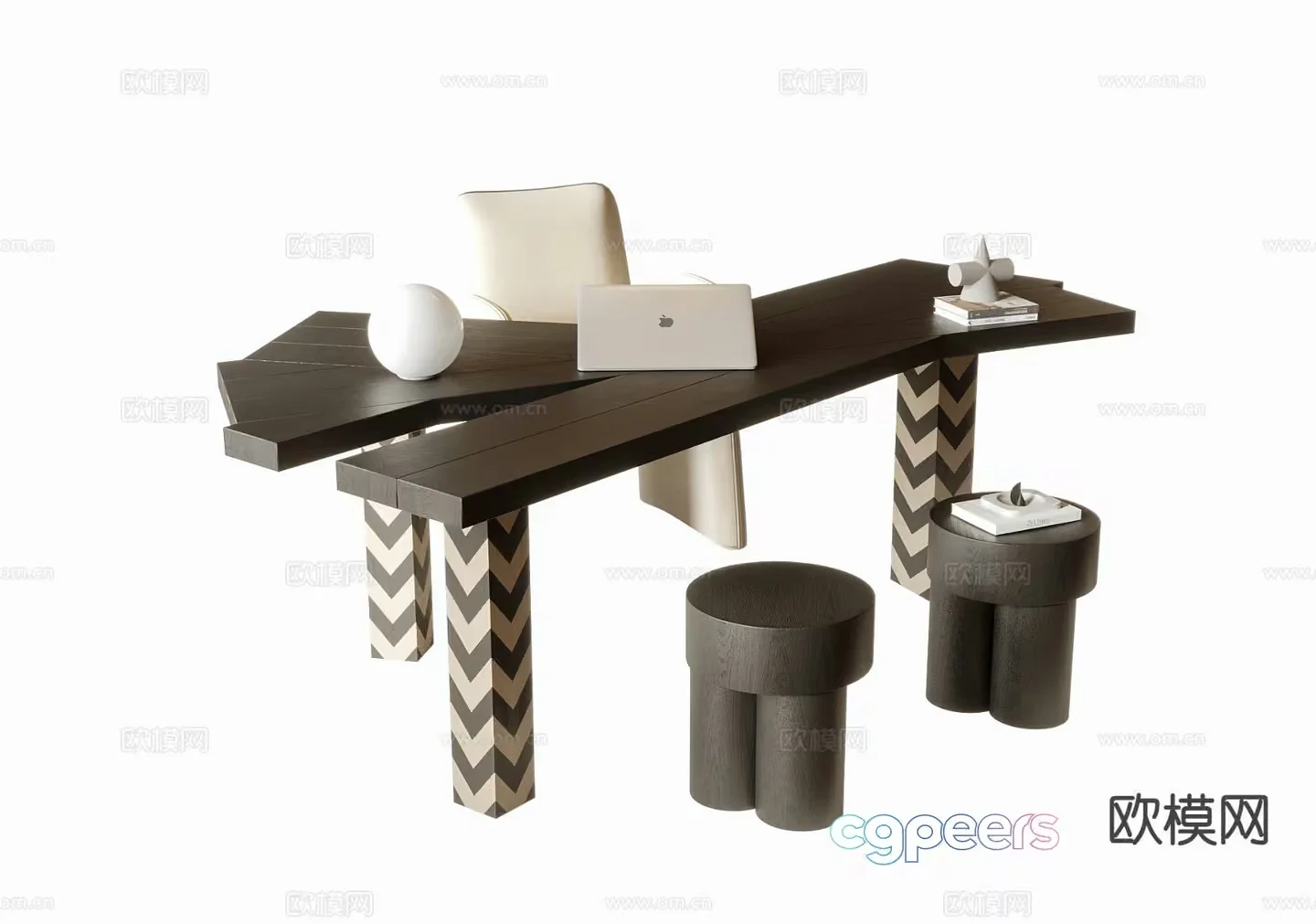 Modern Office Desk 3D Model – 21383 – VRAY Render