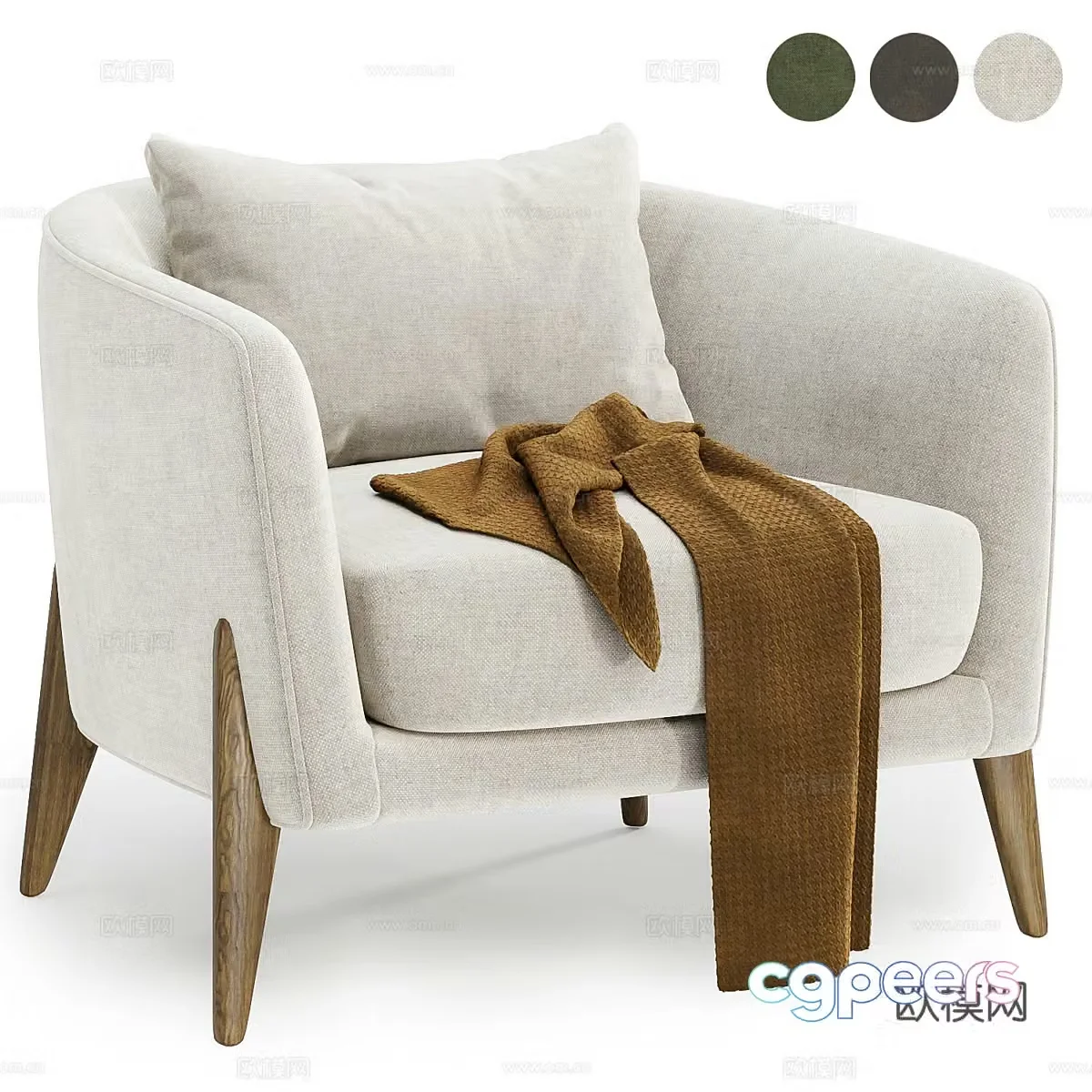 Modern Italian Delray Armchair 3d Model