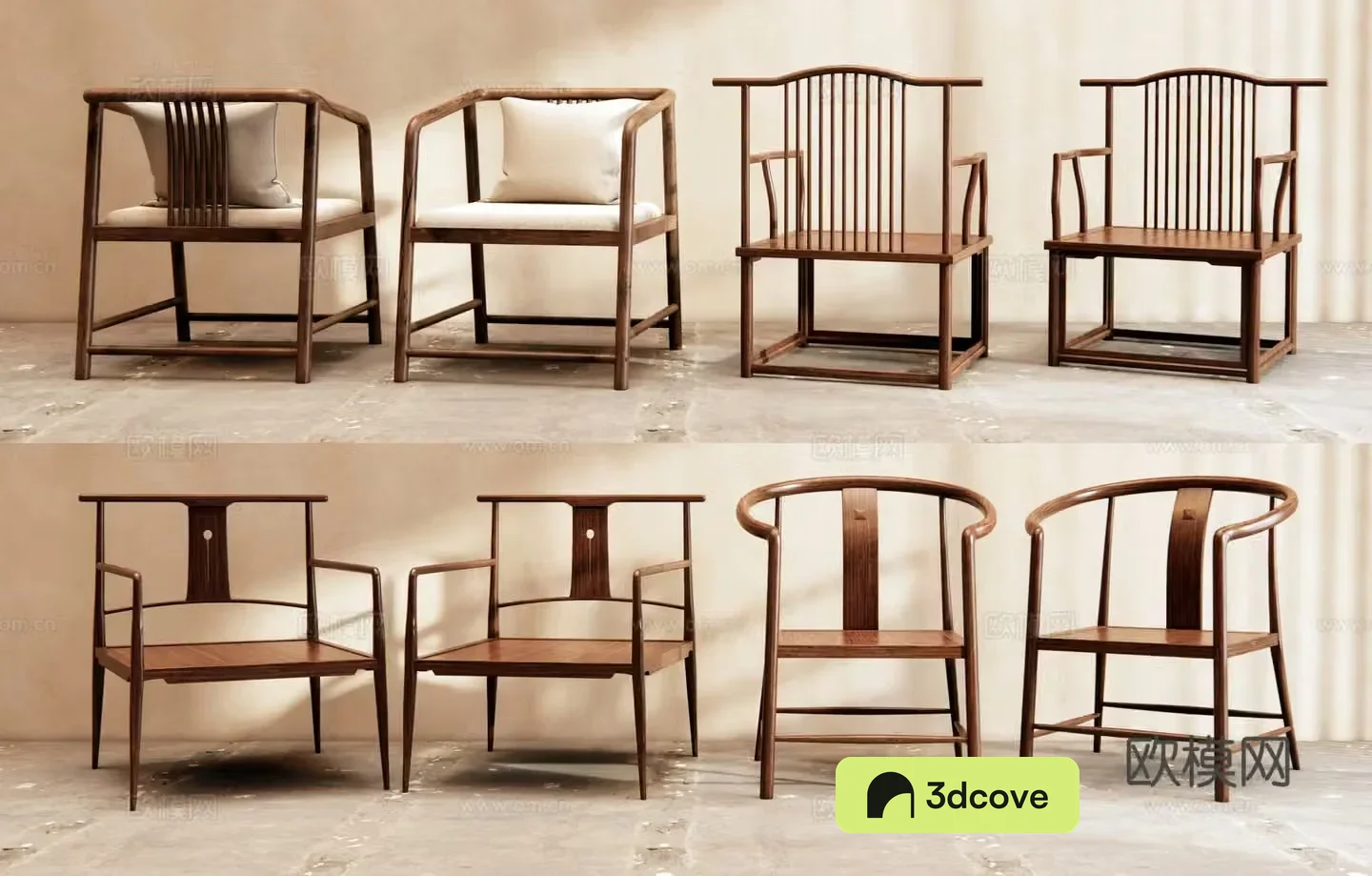 New Chinese -style casual chair circle chair tea chair