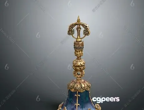 Gold Decorative Ornament 3D Model – 3358 – VRAY Render