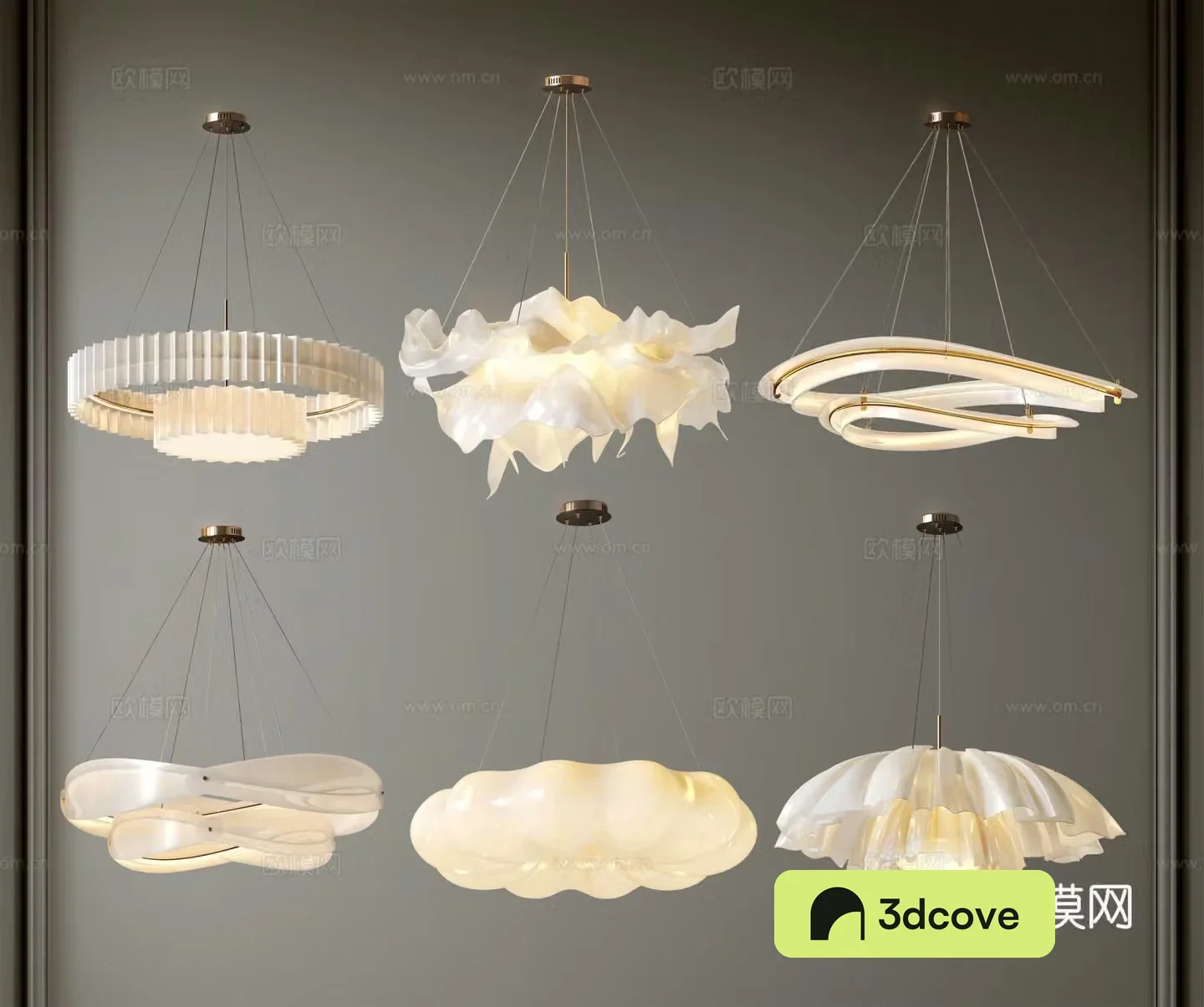 Modern cream style decorative lamp combination