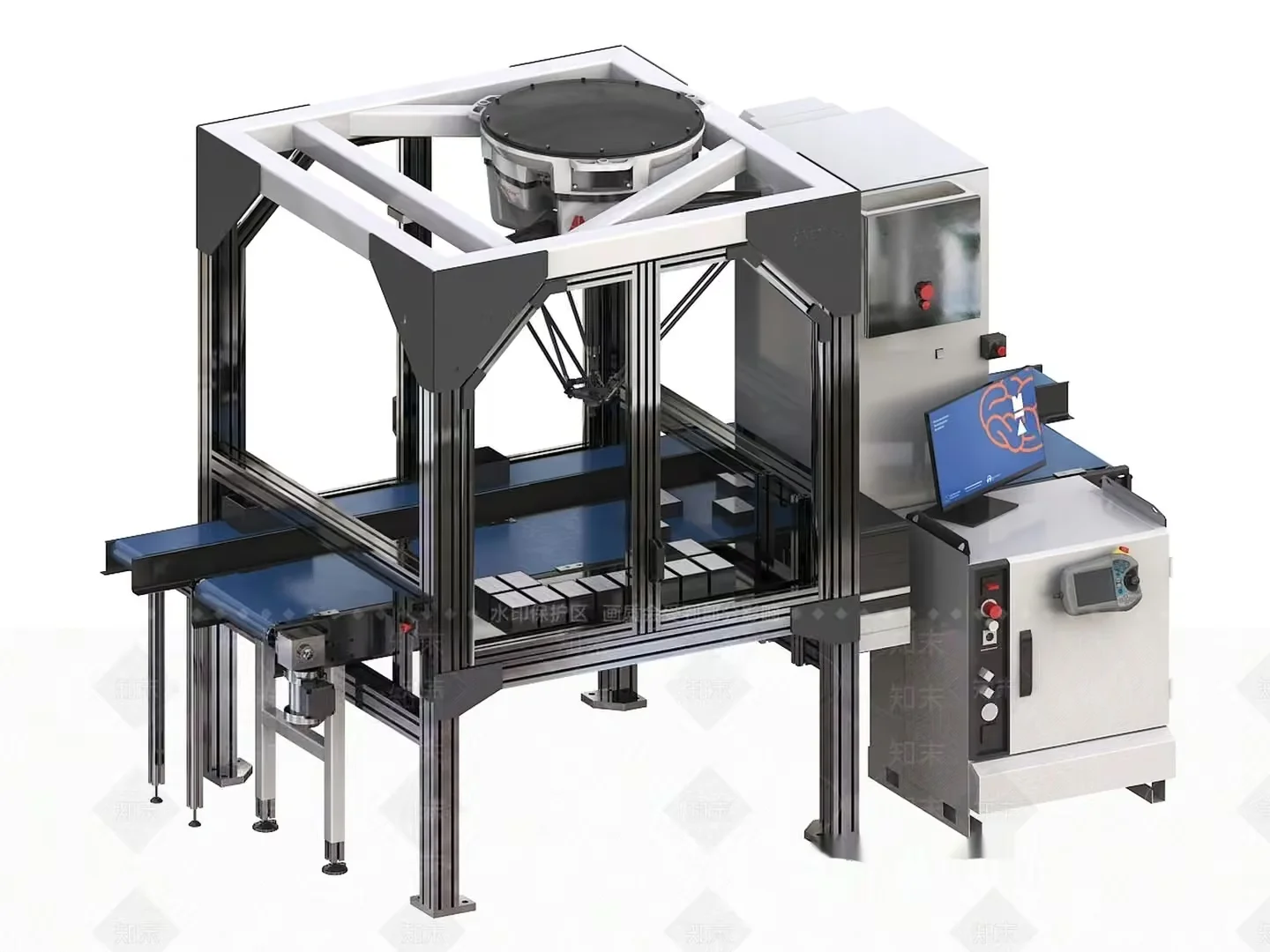 Industrial Conveyor System 3D Model – 3659 – VRAY Render