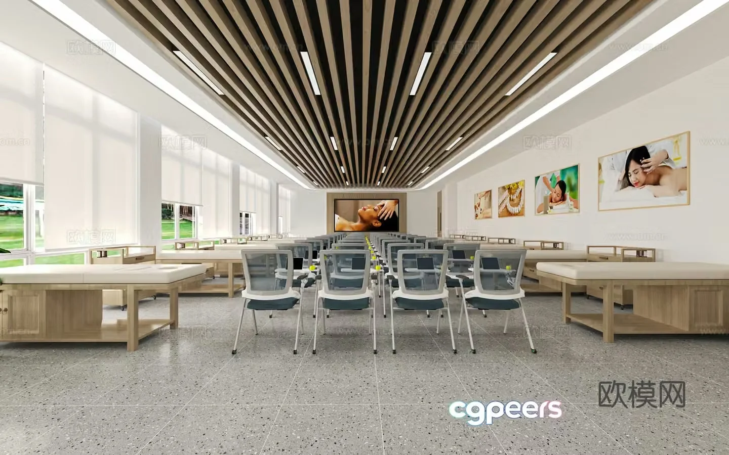 Chinese Medicine Massage Training Room 3D model