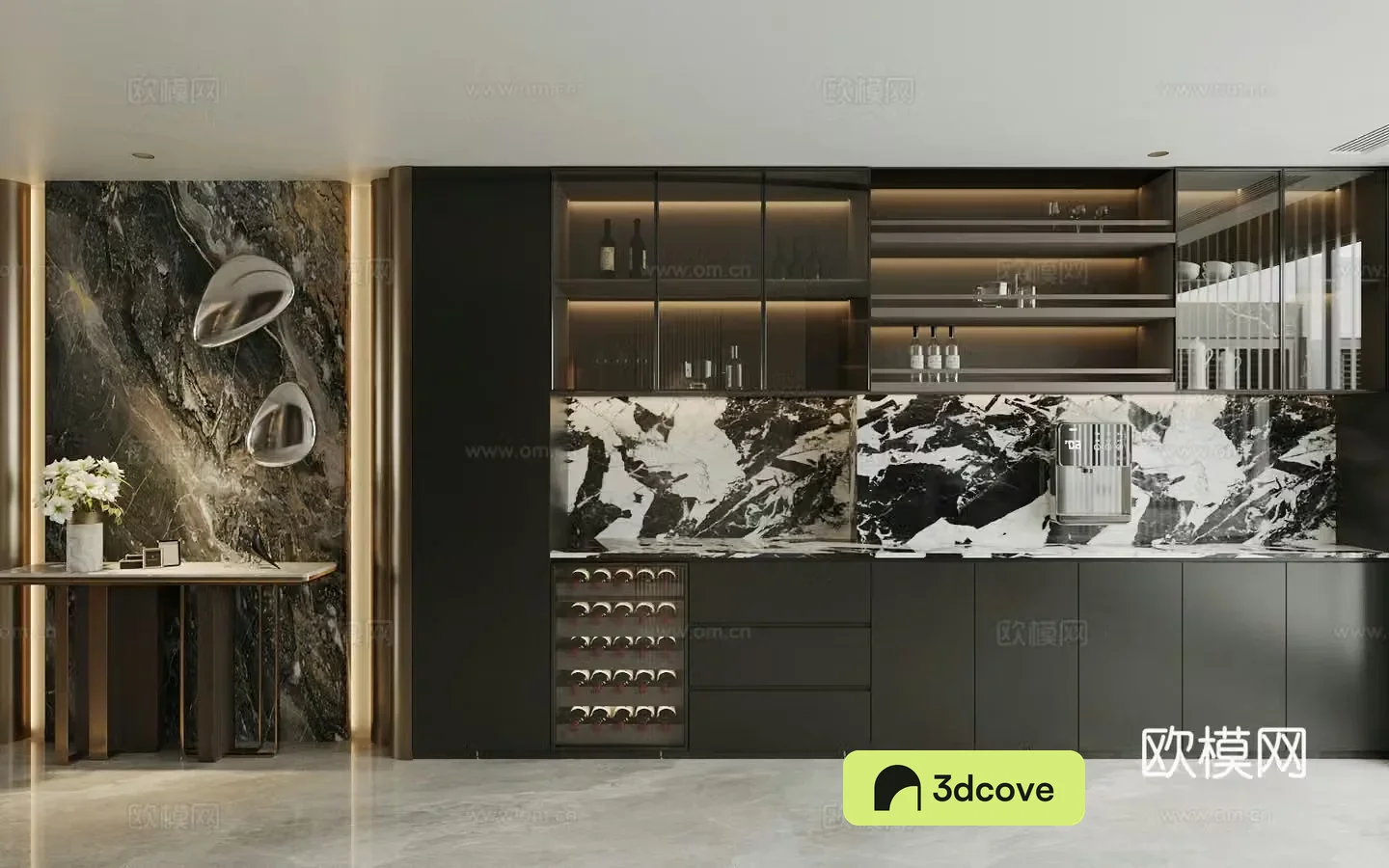 Modern Italian sideboard light luxury Italian sideboard wine sideboard finished sideboard