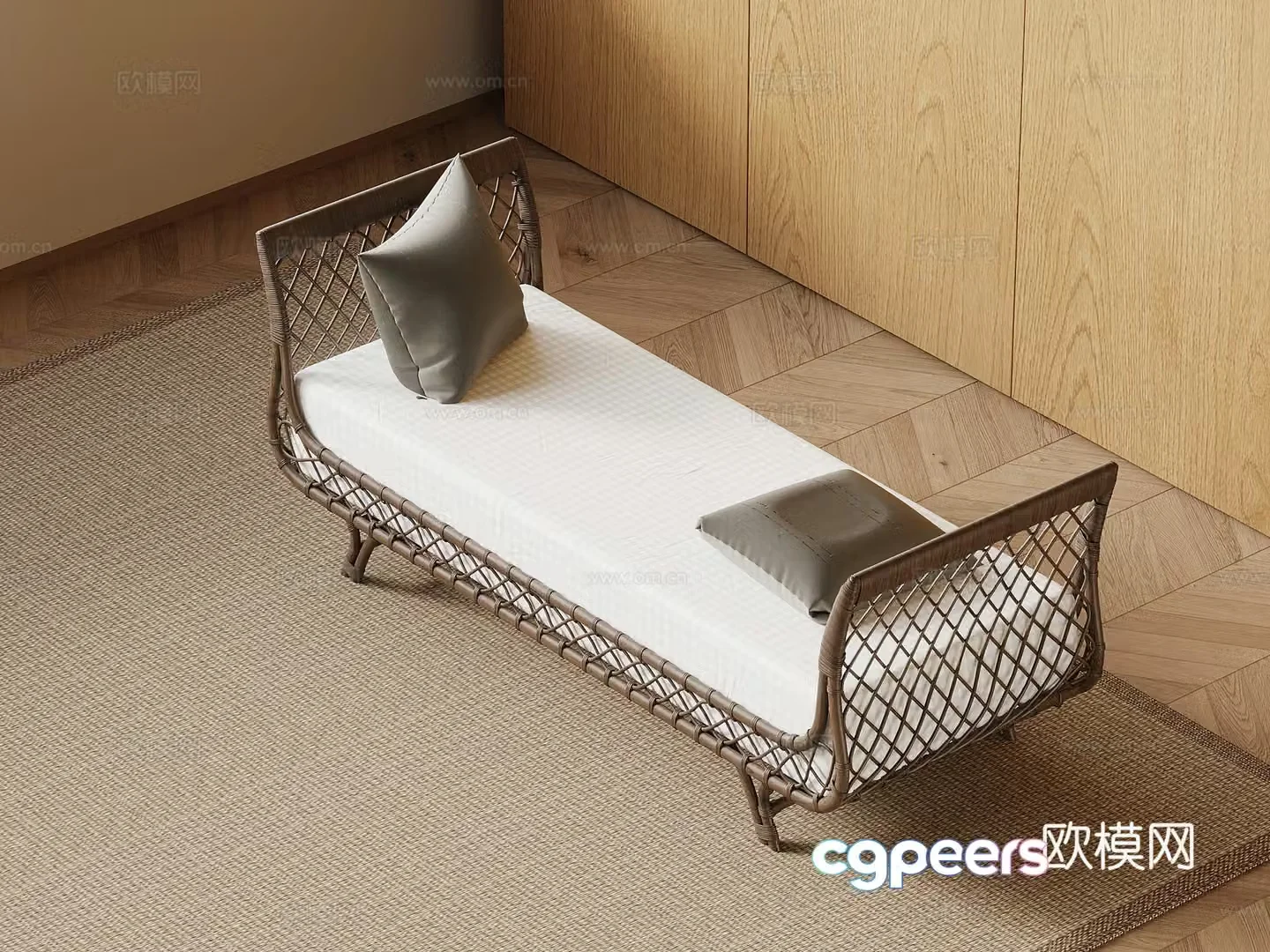 Bed tail stool Jijifeng bed tail stool sofa stool bench 3d model