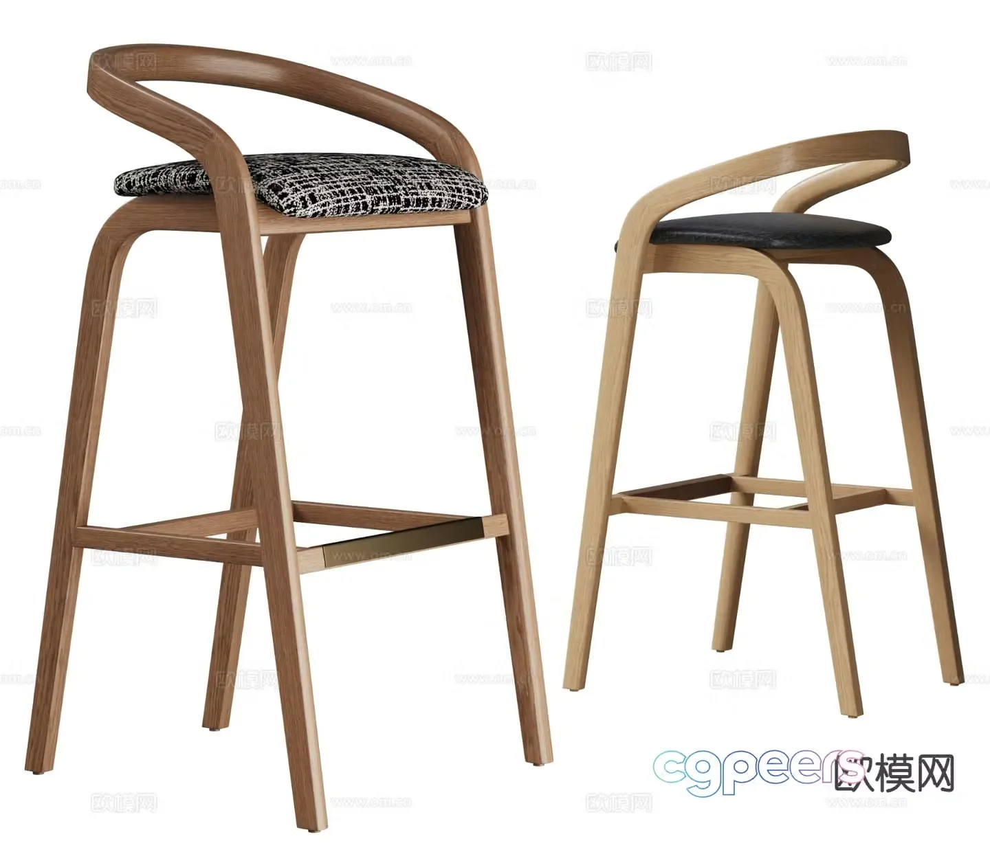 Modern bar stool high stool bar stool 3d model