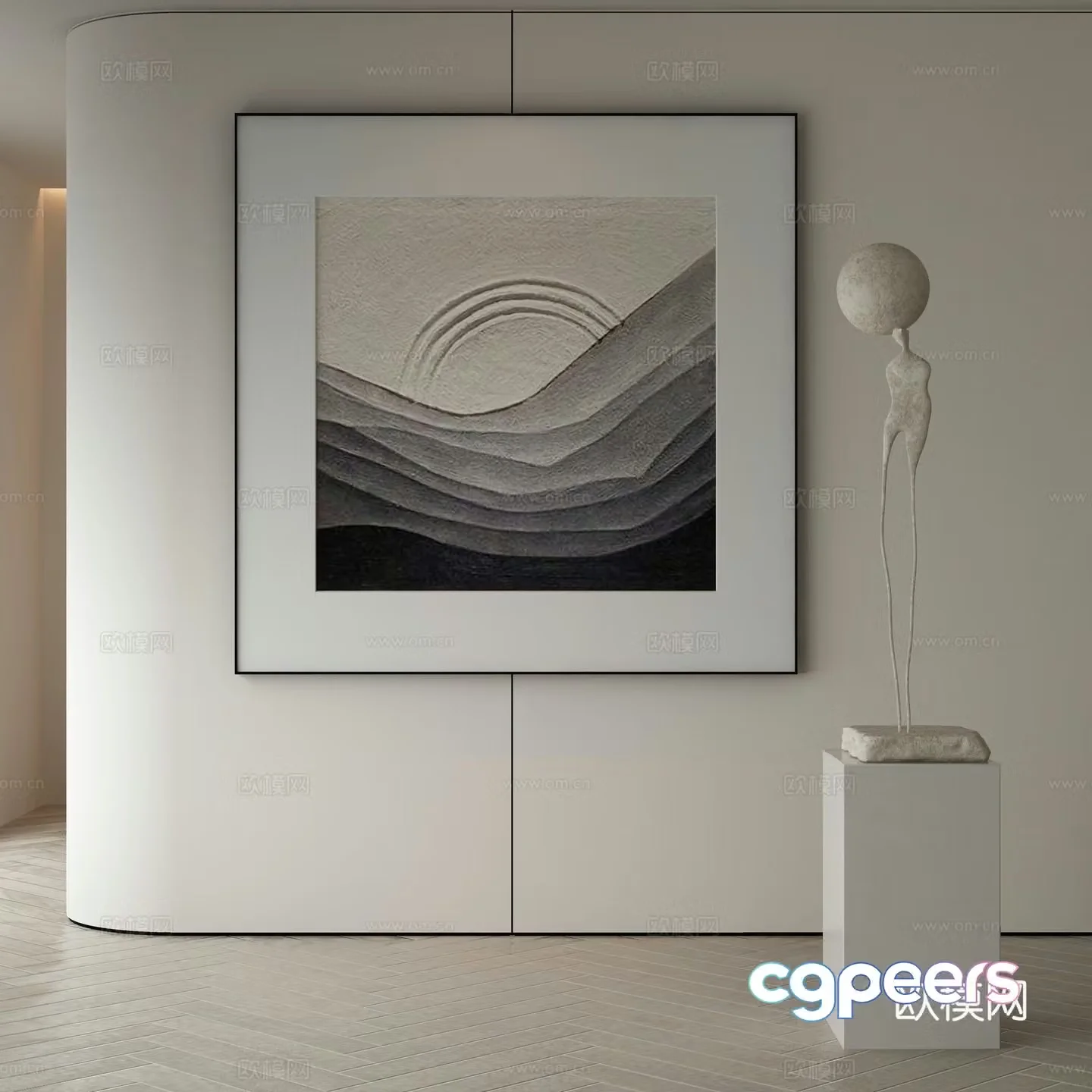 Modern Wasabi Hanging Painting Oil Painting 3D Model