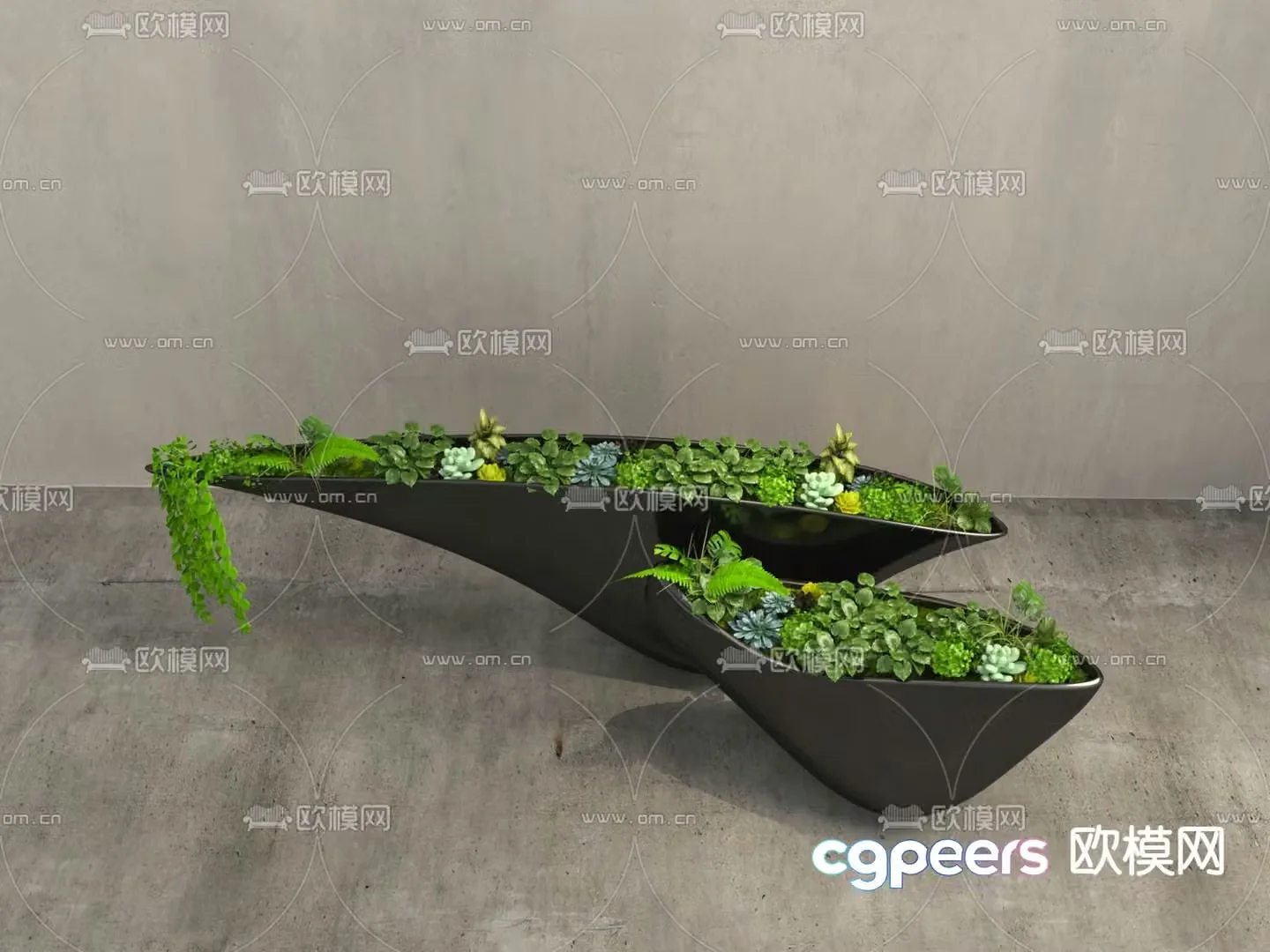 Flower bowl moss sketch 3d model