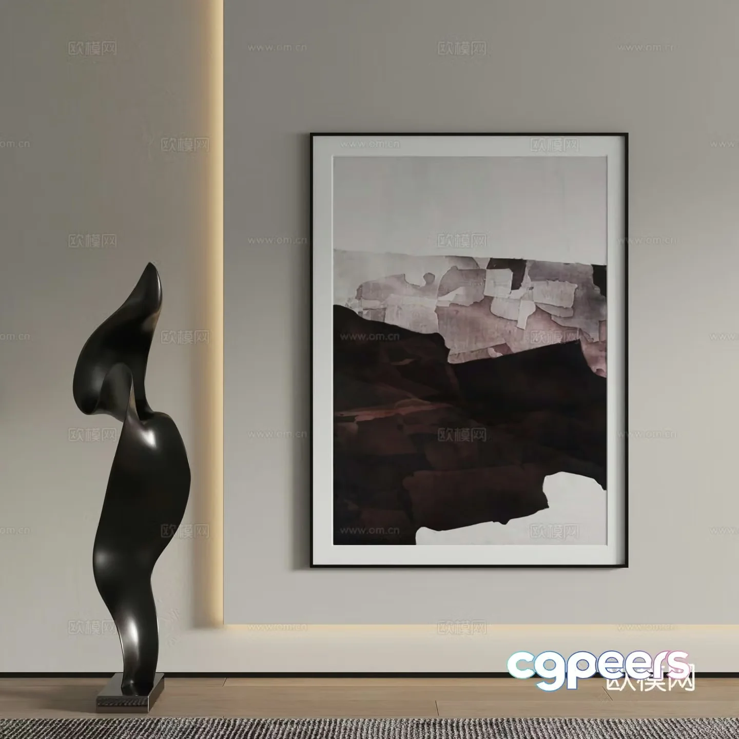 Modern decorative painting art painting hanging painting 3d model