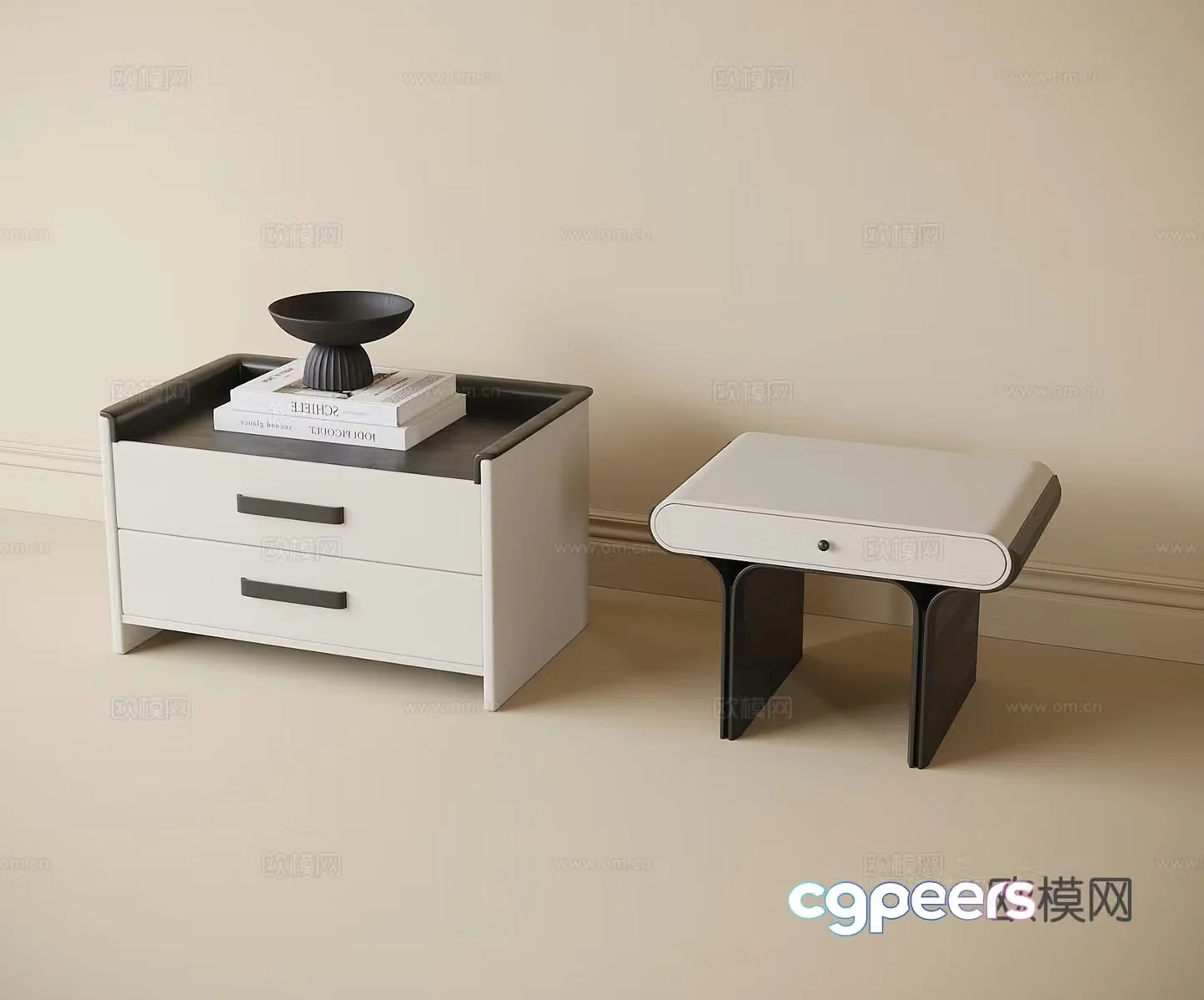 Modern bedside table 3d model