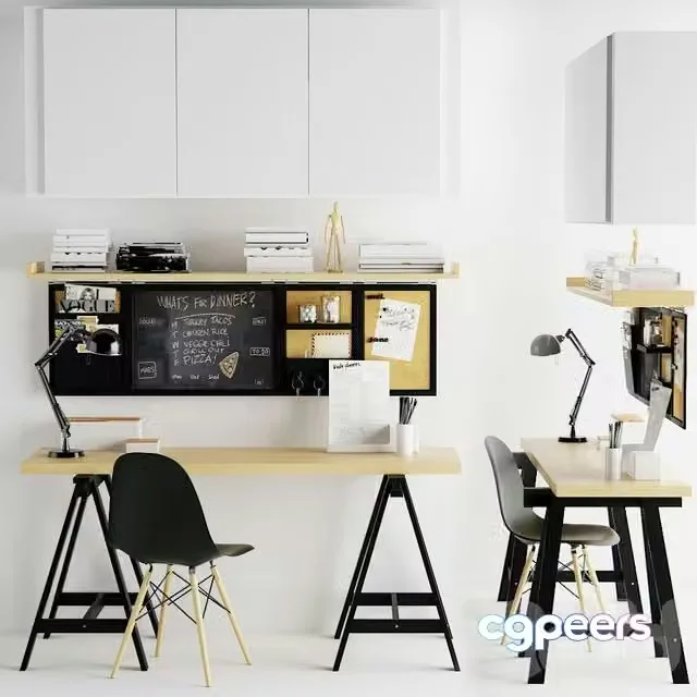 3ds Max Free – Work desk with decor