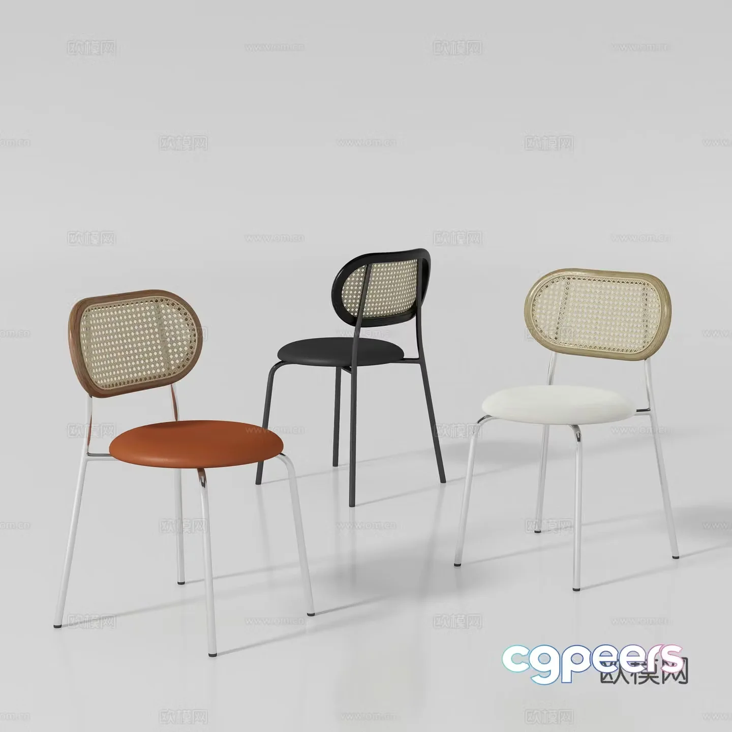 Modern single chair dining chair 3d model