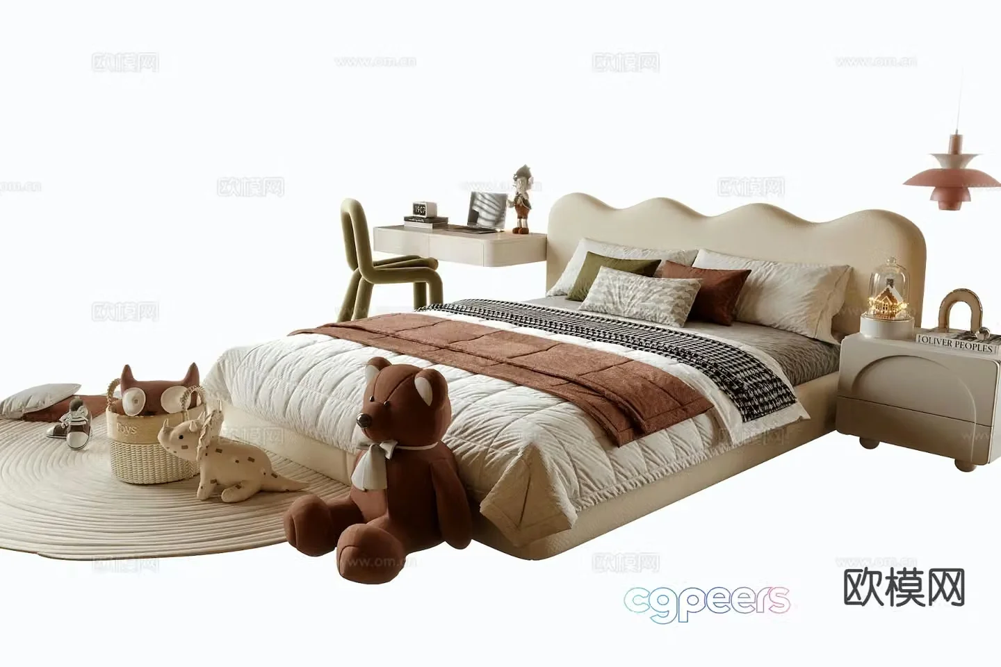 Modern children’s bed 3d model