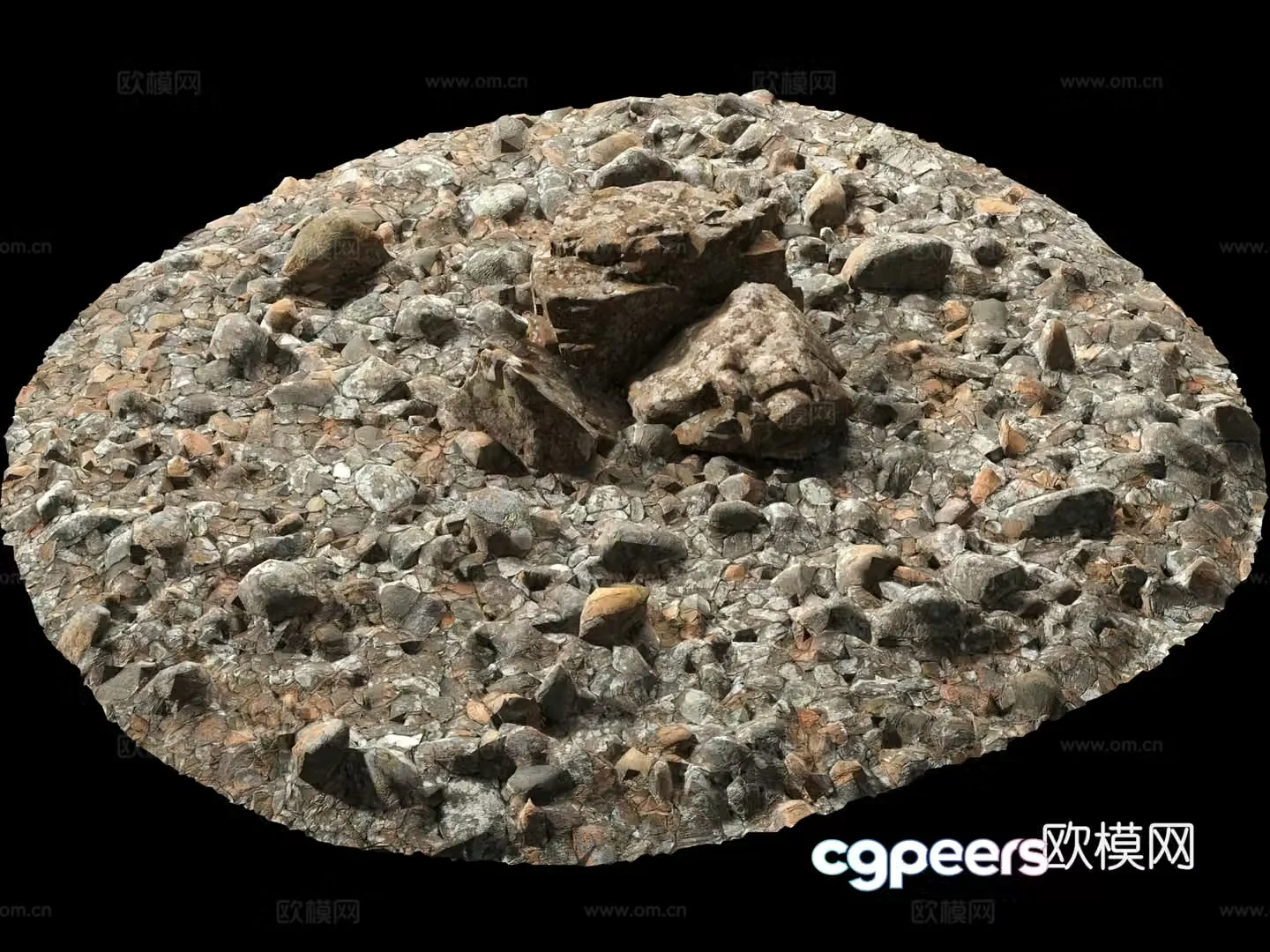 stone rock stone pile 3d model