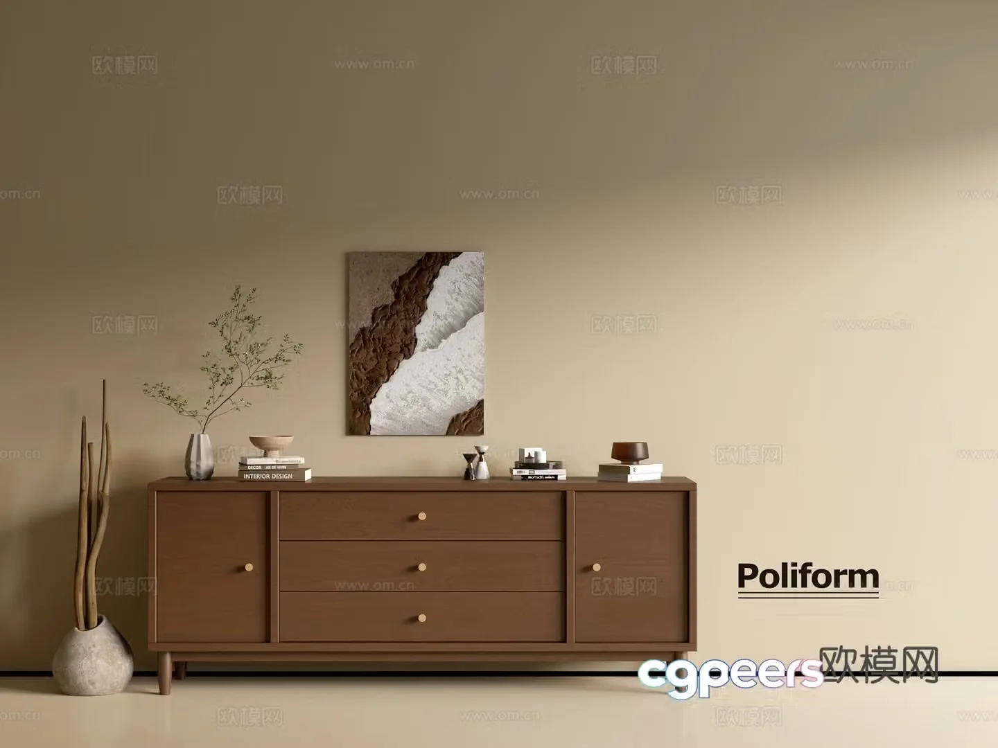 Modern wood grain cabinet ins wind minimalist wind cabinet whole cabinet sideboard balcony cabinet storage 3D model