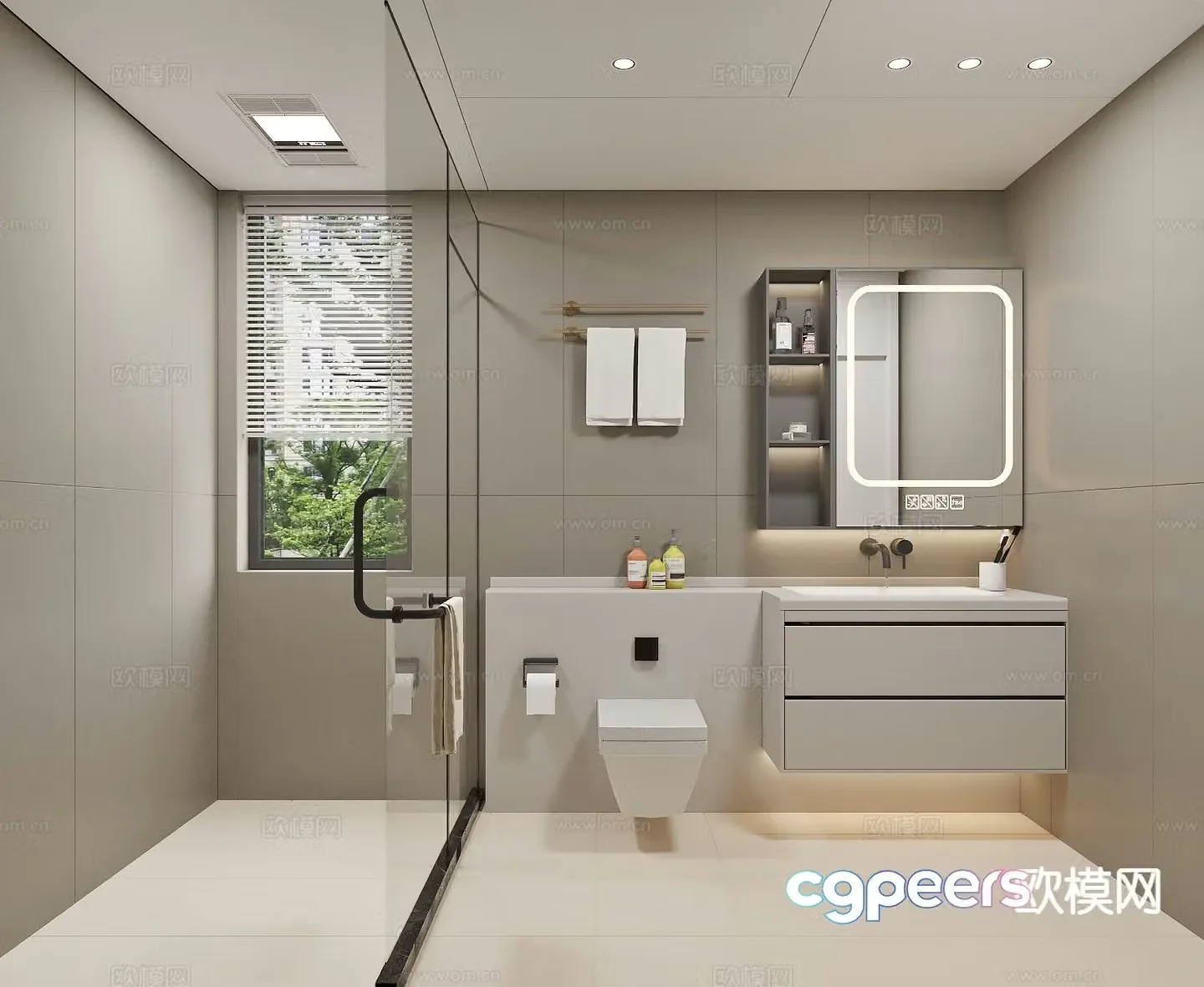 Modern bathroom bathroom 3d model