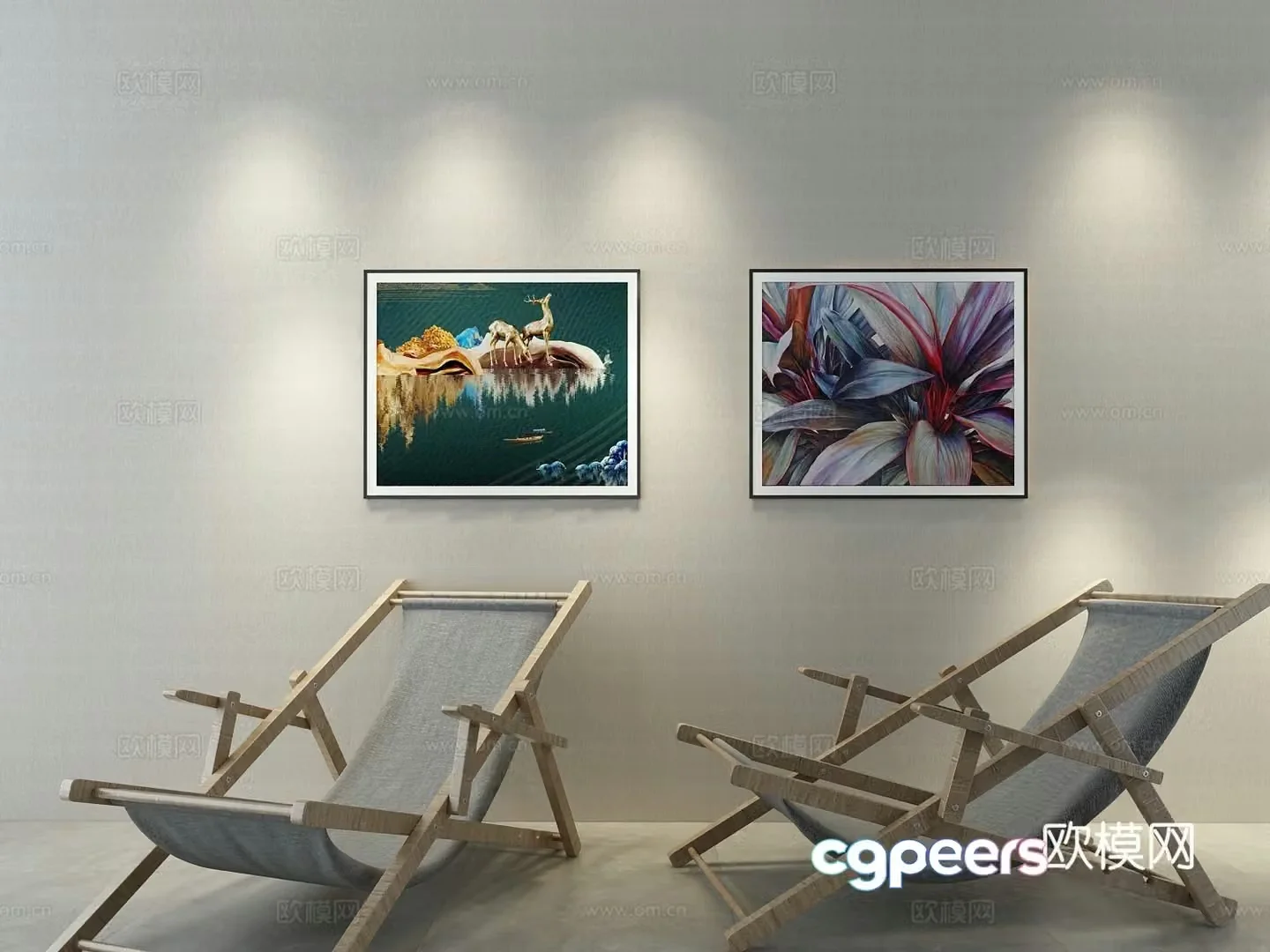 European simple sofa lounge chair 3d model