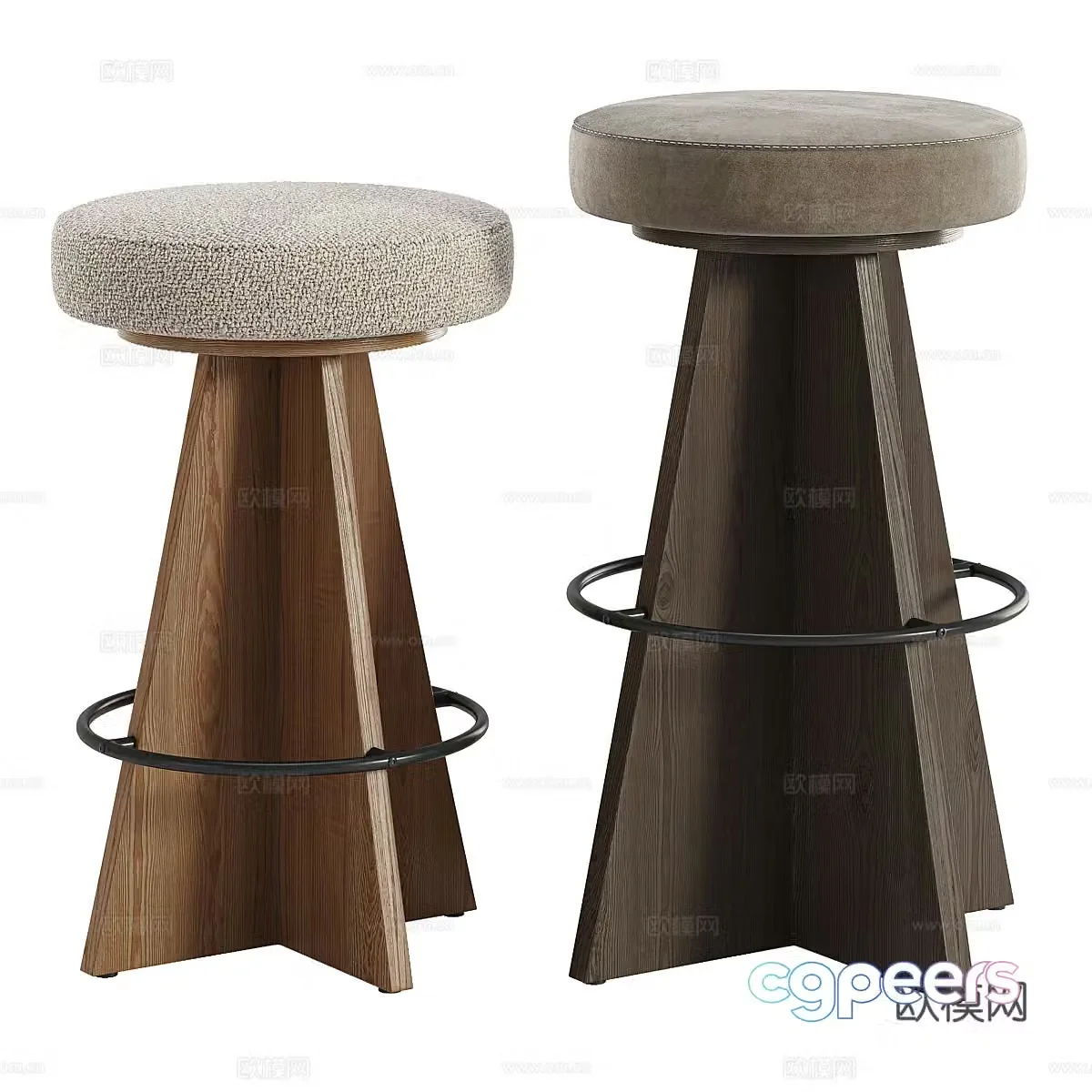 New Chinese style light luxury Damon rotating bar stool 3D model