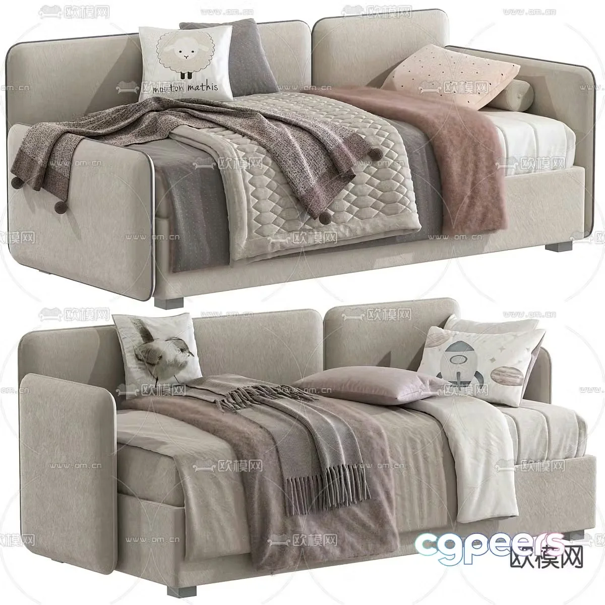 Children’s bed sofa bed 3d model