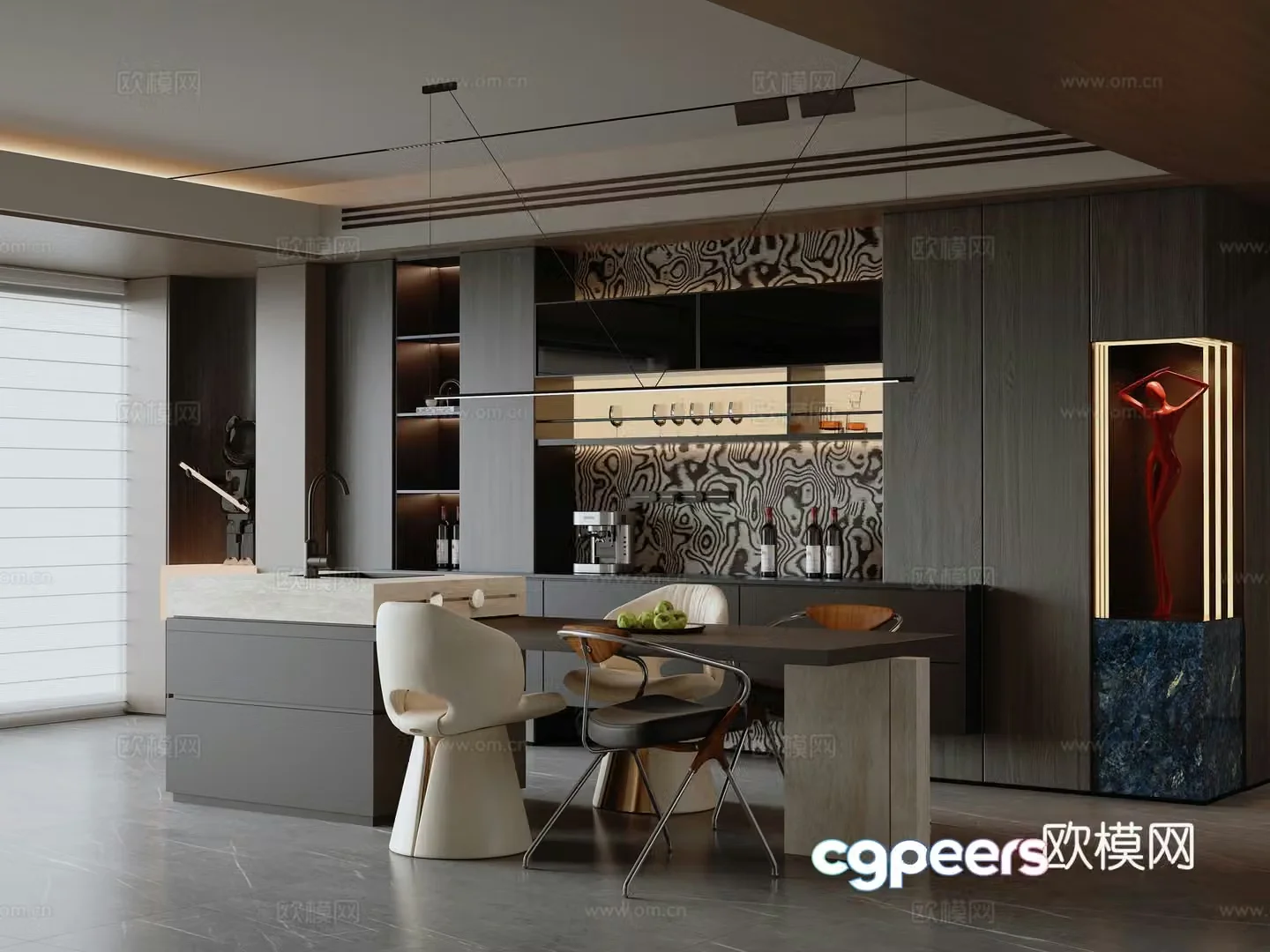 Modern Italian restaurant 3d model