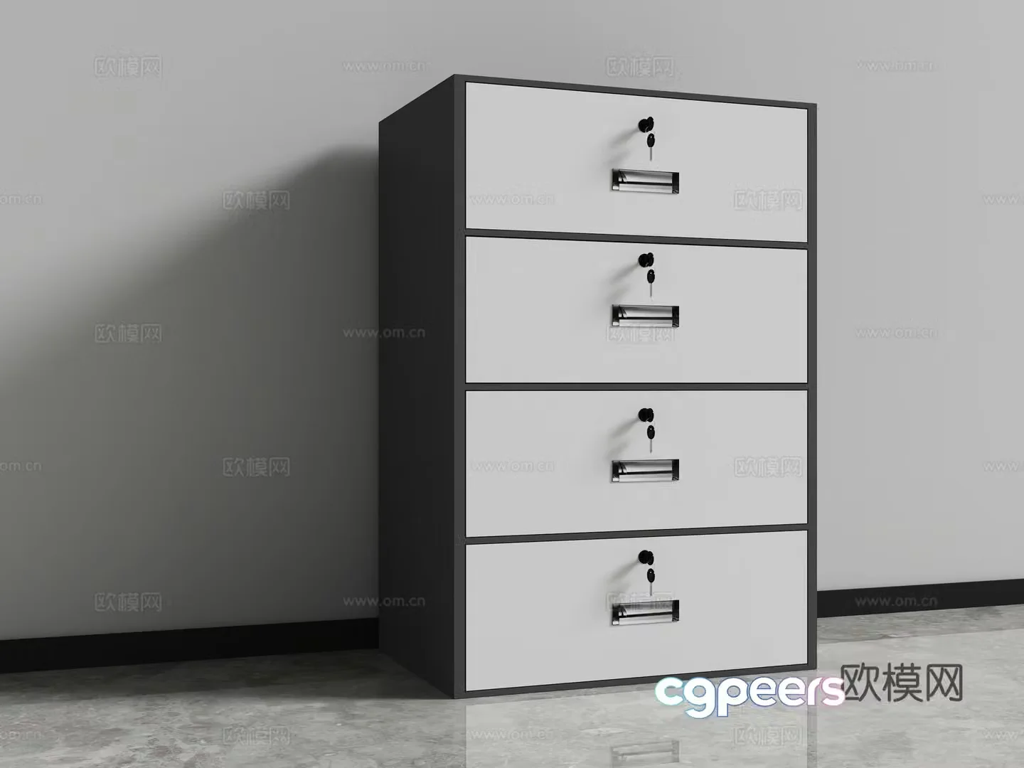 File cabinet low cabinet locker 3d model