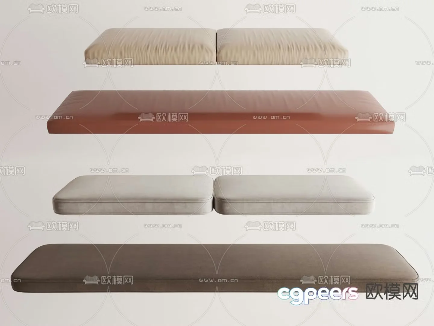 Cushion seat cushion bay window cushion 3d model