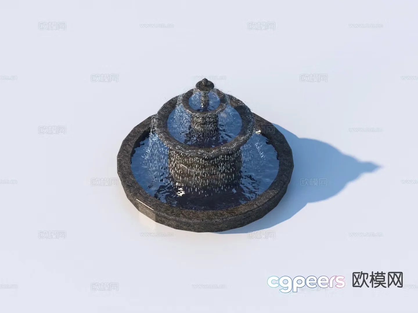 Fountain water feature gardening sketch 3d model