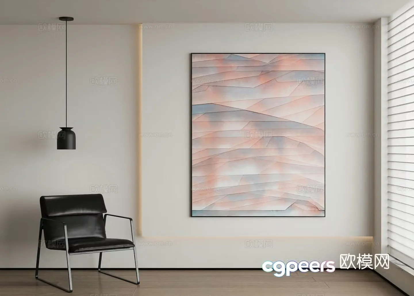 Modern abstract painting decorative painting 3d model