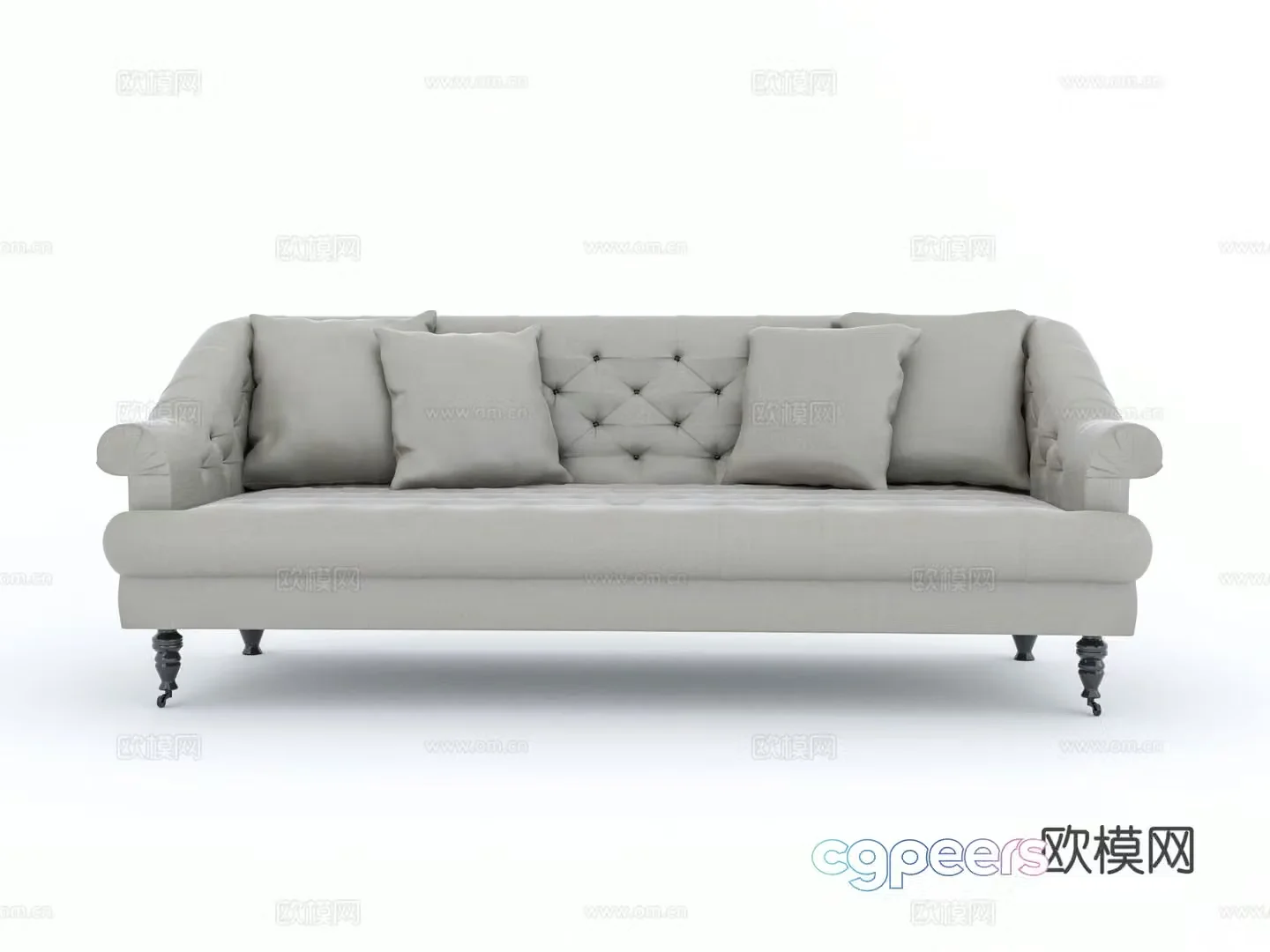 Double sofa upholstered sofa 3d model