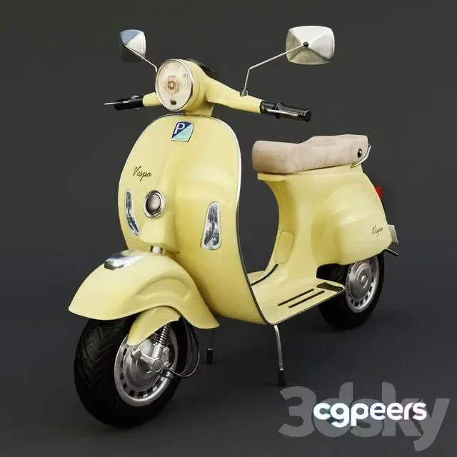 3ds Max Free – Vespa motorbike