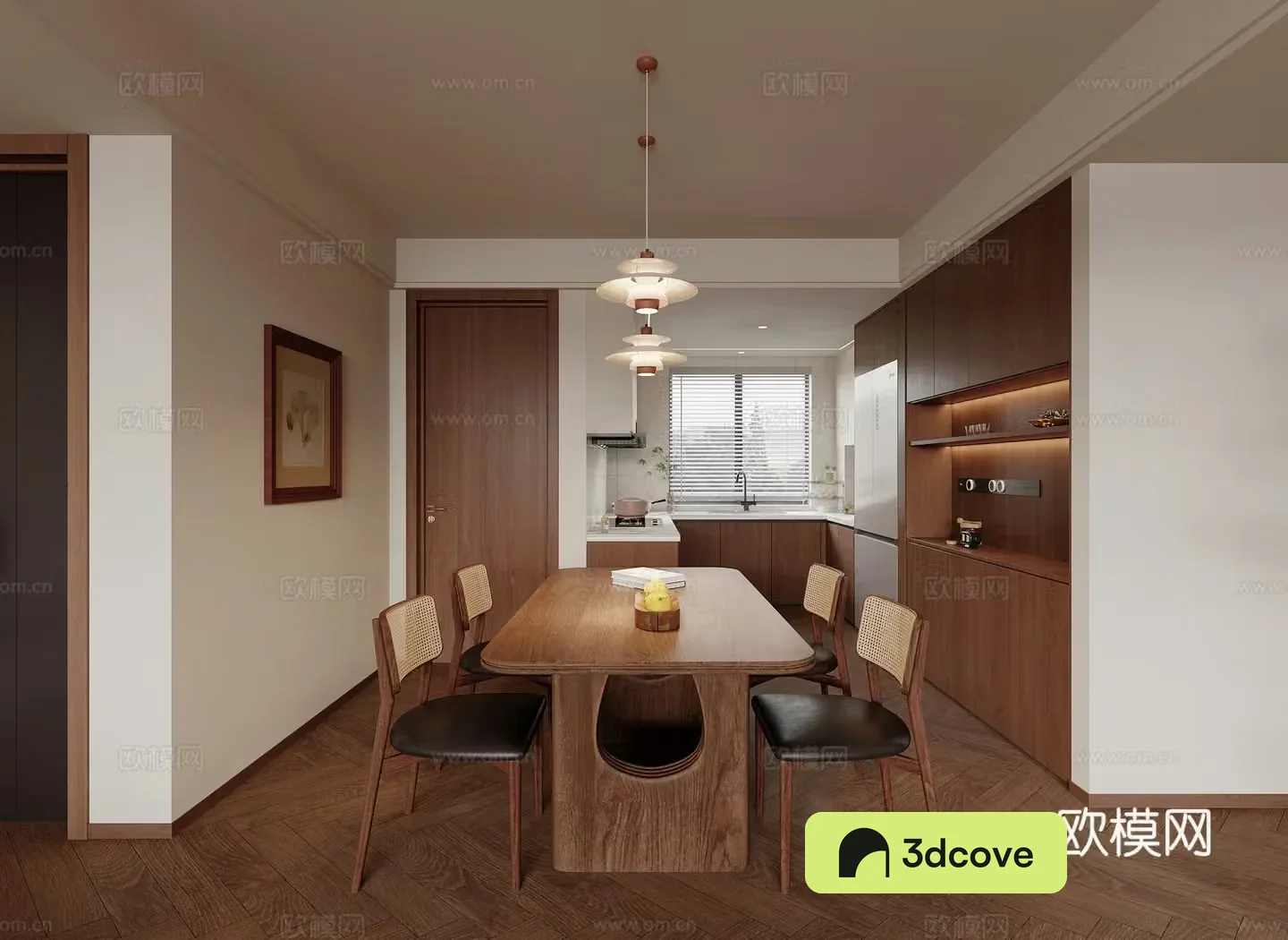 Medium style restaurant kitchen 3d model
