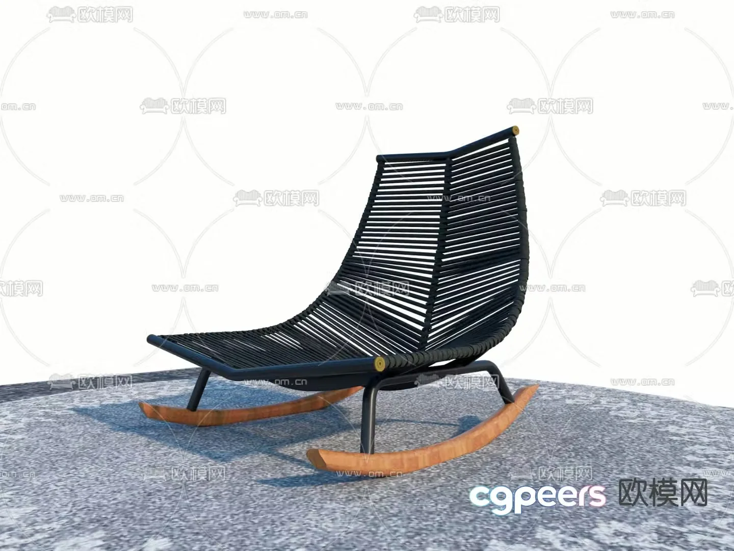 Ruda outdoor chair rocking chair 3d model