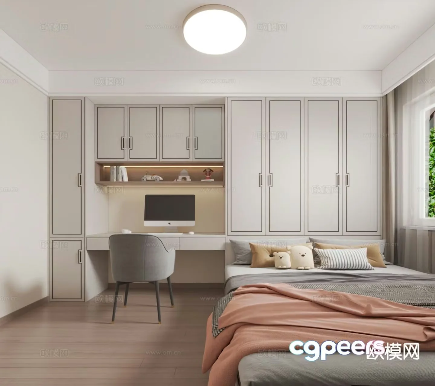 New Chinese style tatami bedroom 3d model