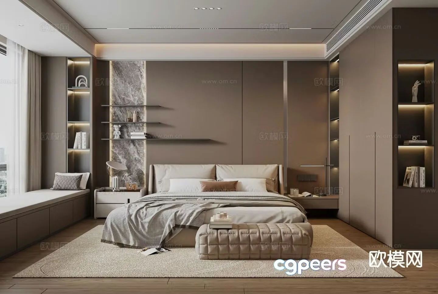Italian style bedroom master bedroom 3d model